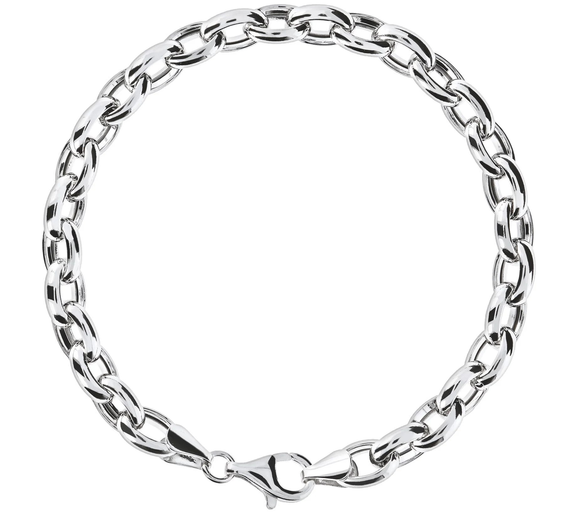 UltraFine Silver Oval Rolo Link Bracelet