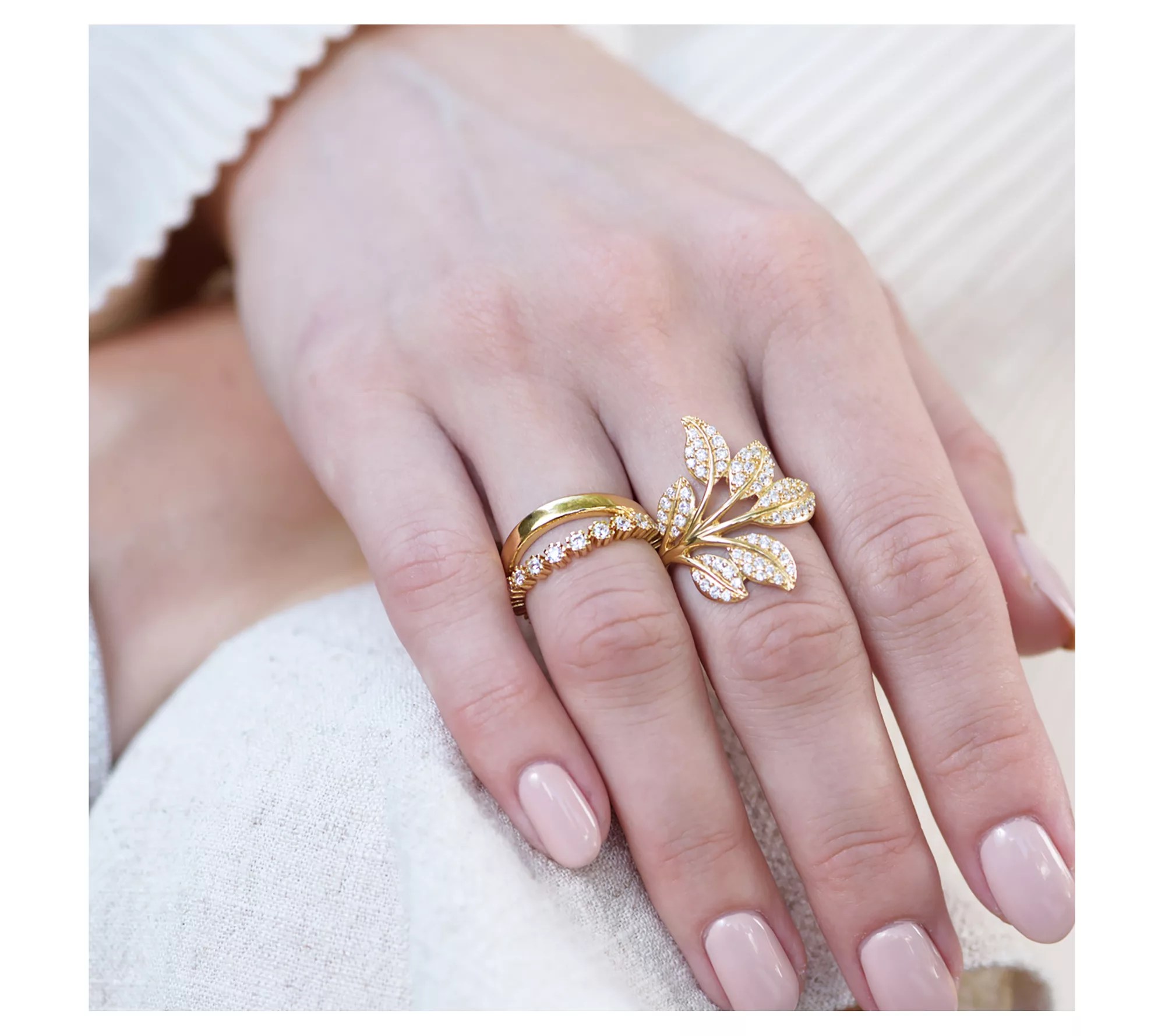 Diamonique 1.40 cttw Flower Band Ring, Sterling Silver