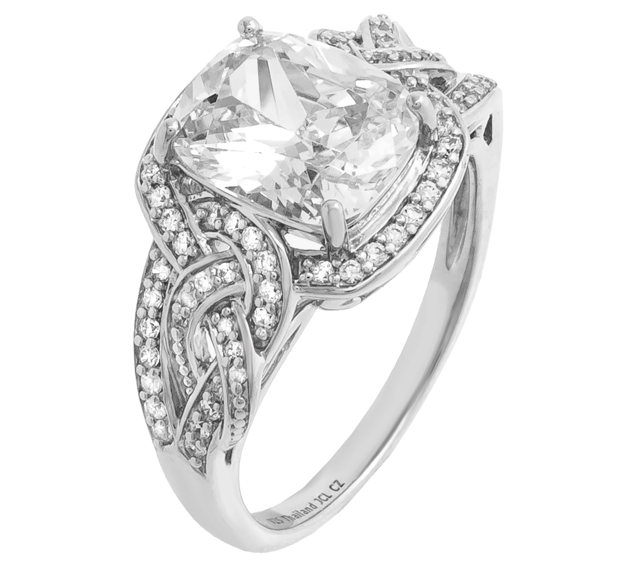 Diamonique 4.40 cttw Celtic Knot Ring, Sterling Silver