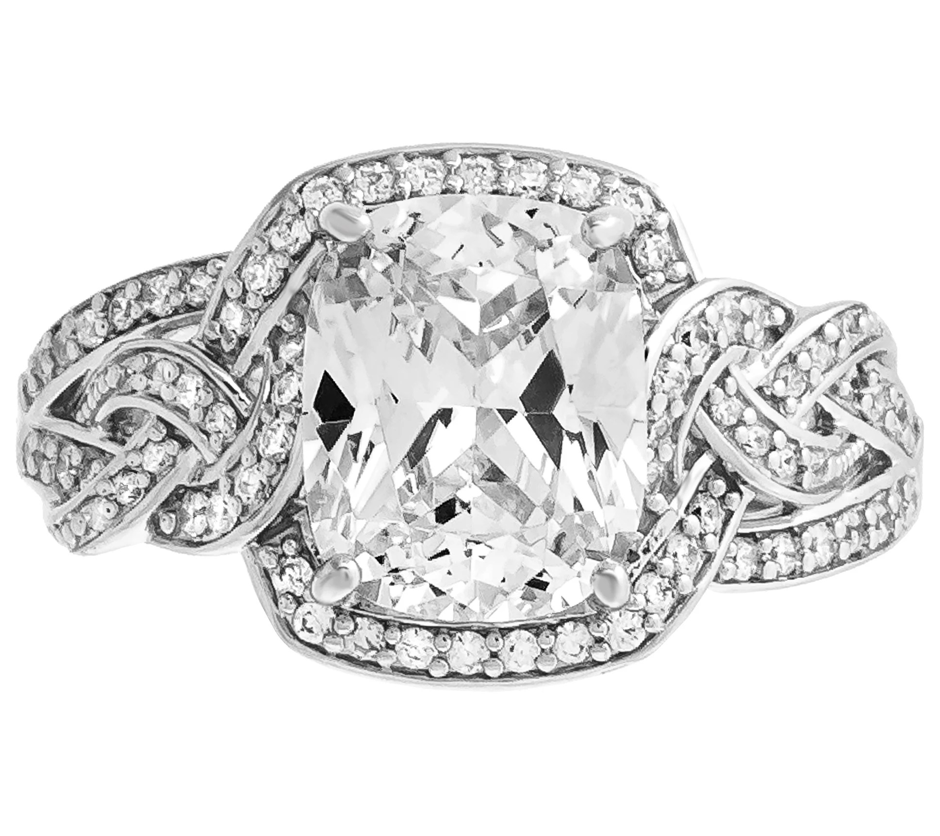 Diamonique 4.40 cttw Celtic Knot Ring, Sterling Silver