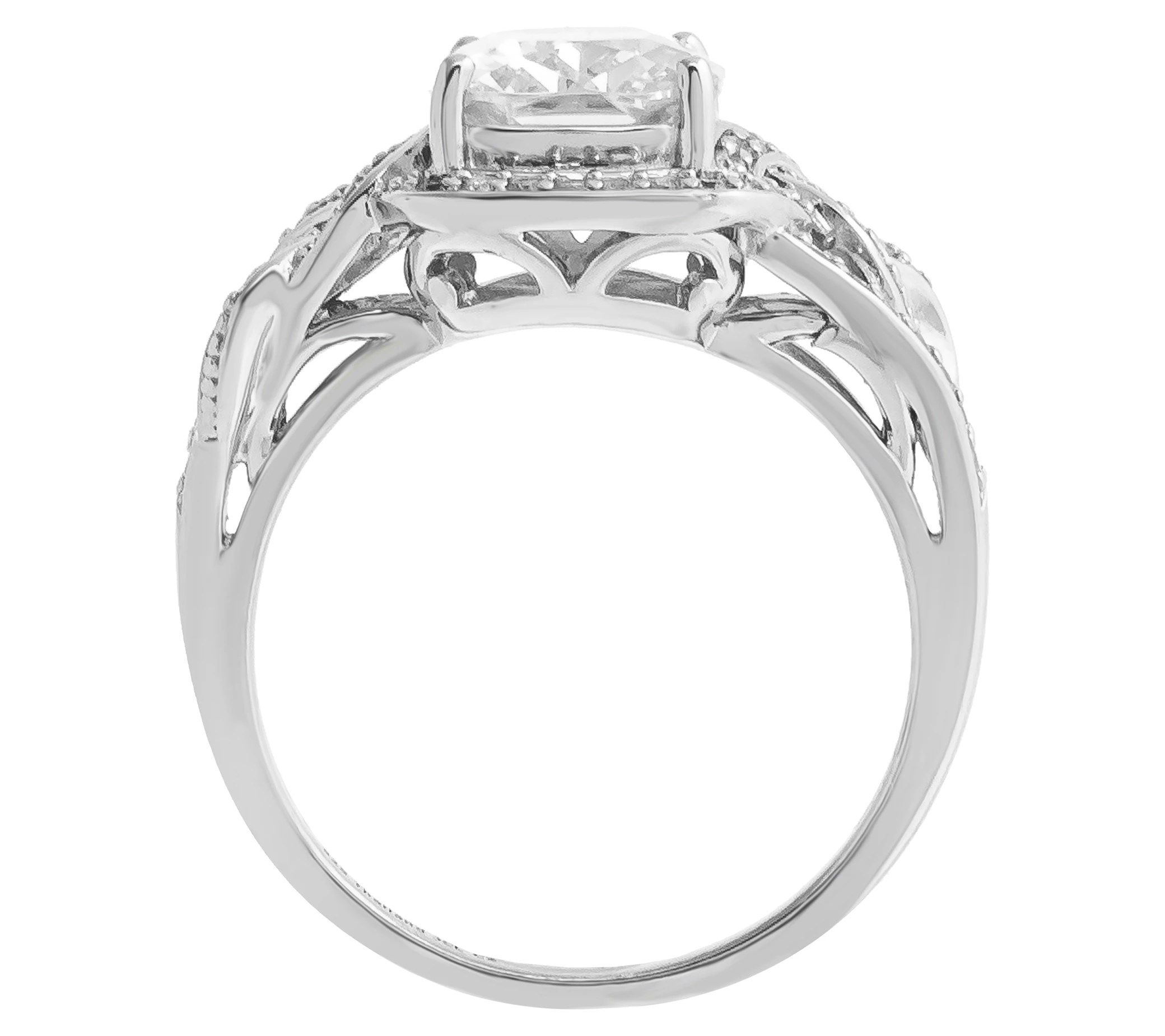 Diamonique 4.40 cttw Celtic Knot Ring, Sterling Silver