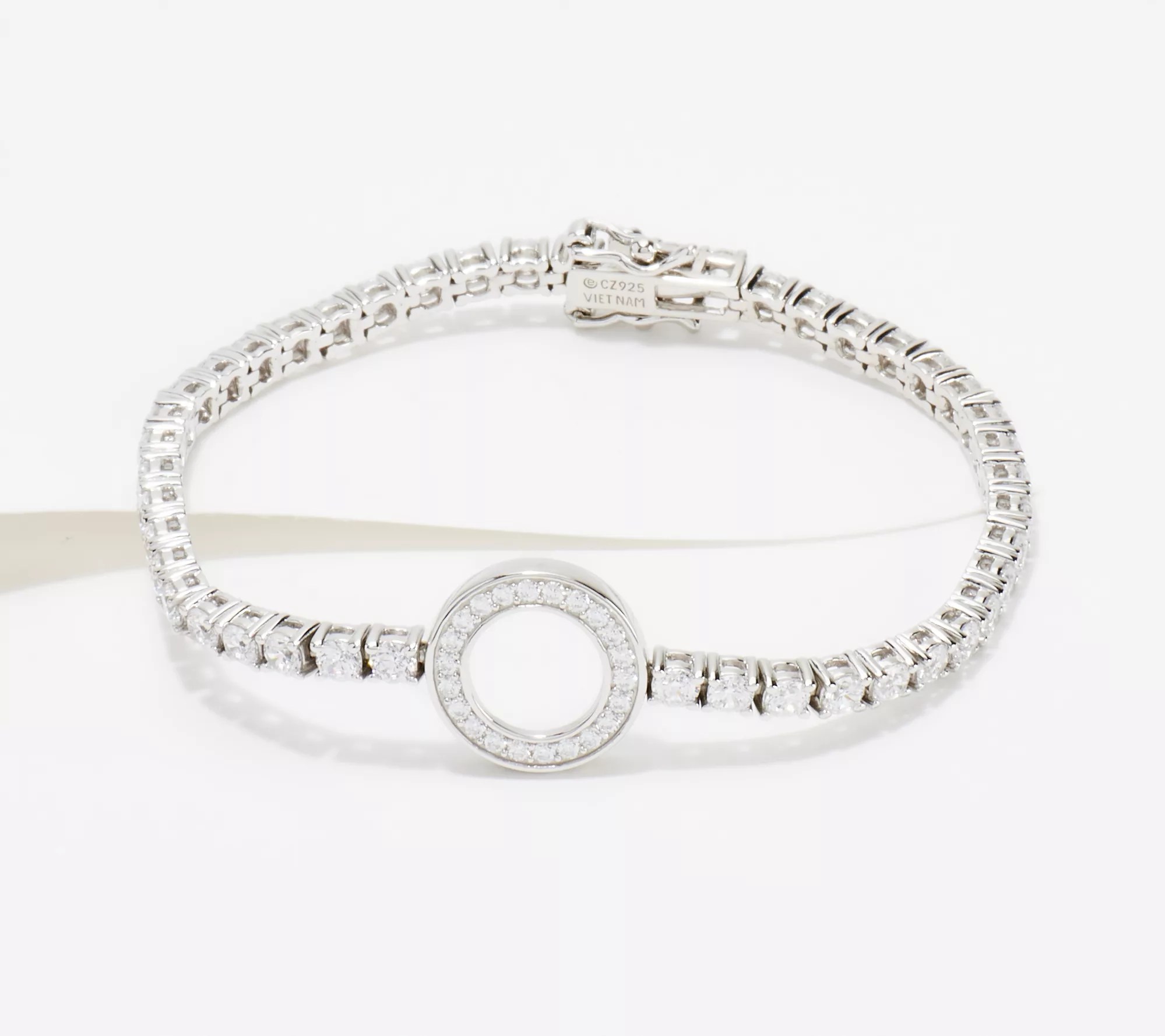 Diamonique x Lisa Mason Circle of Love Bracelet, Platinum Clad