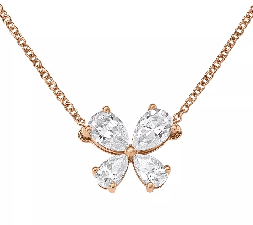 Moissanite 2.35 cttw Butterfly Necklace, 14K Gold