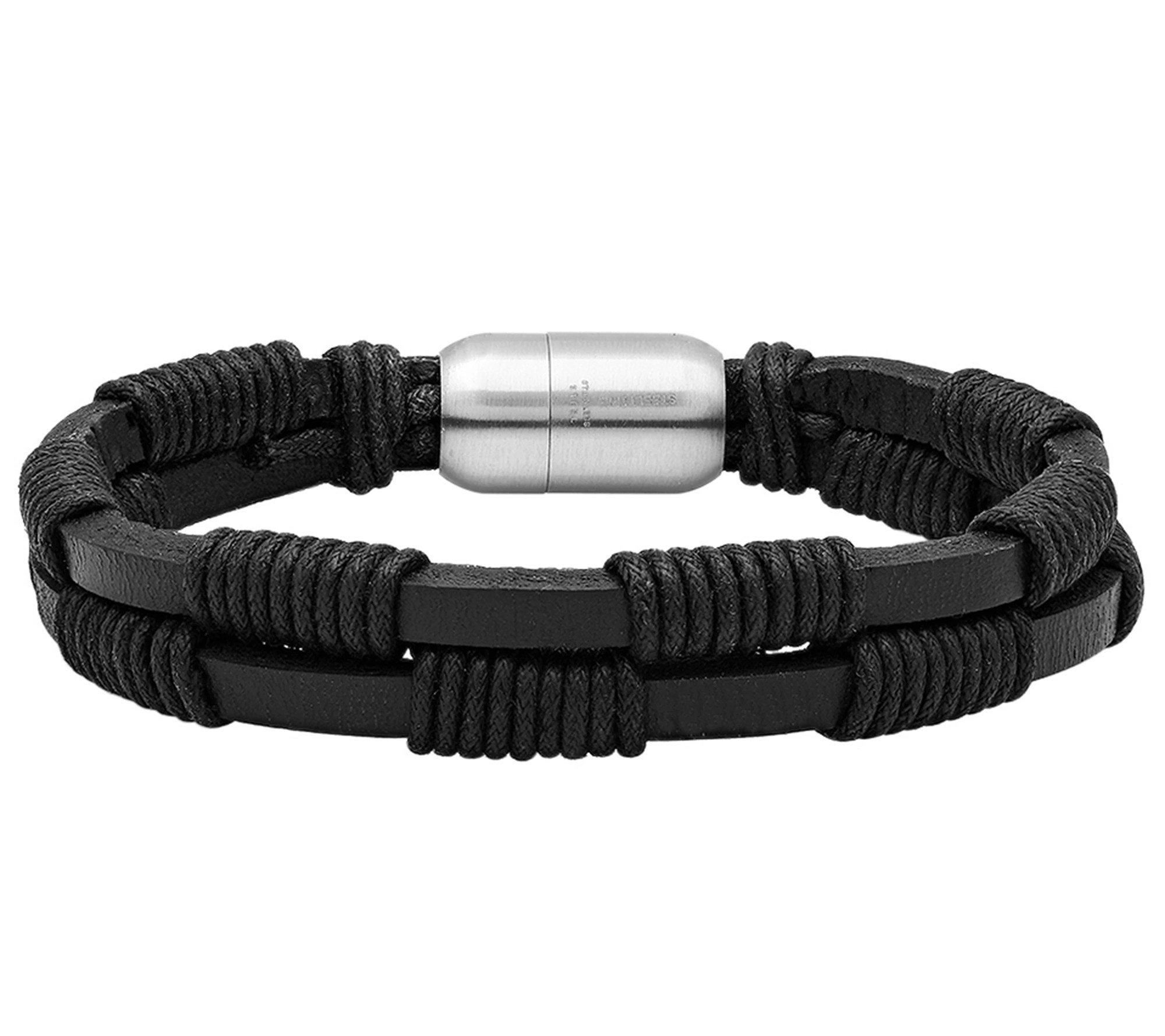 Steel by Design Men's Leather Bracelet