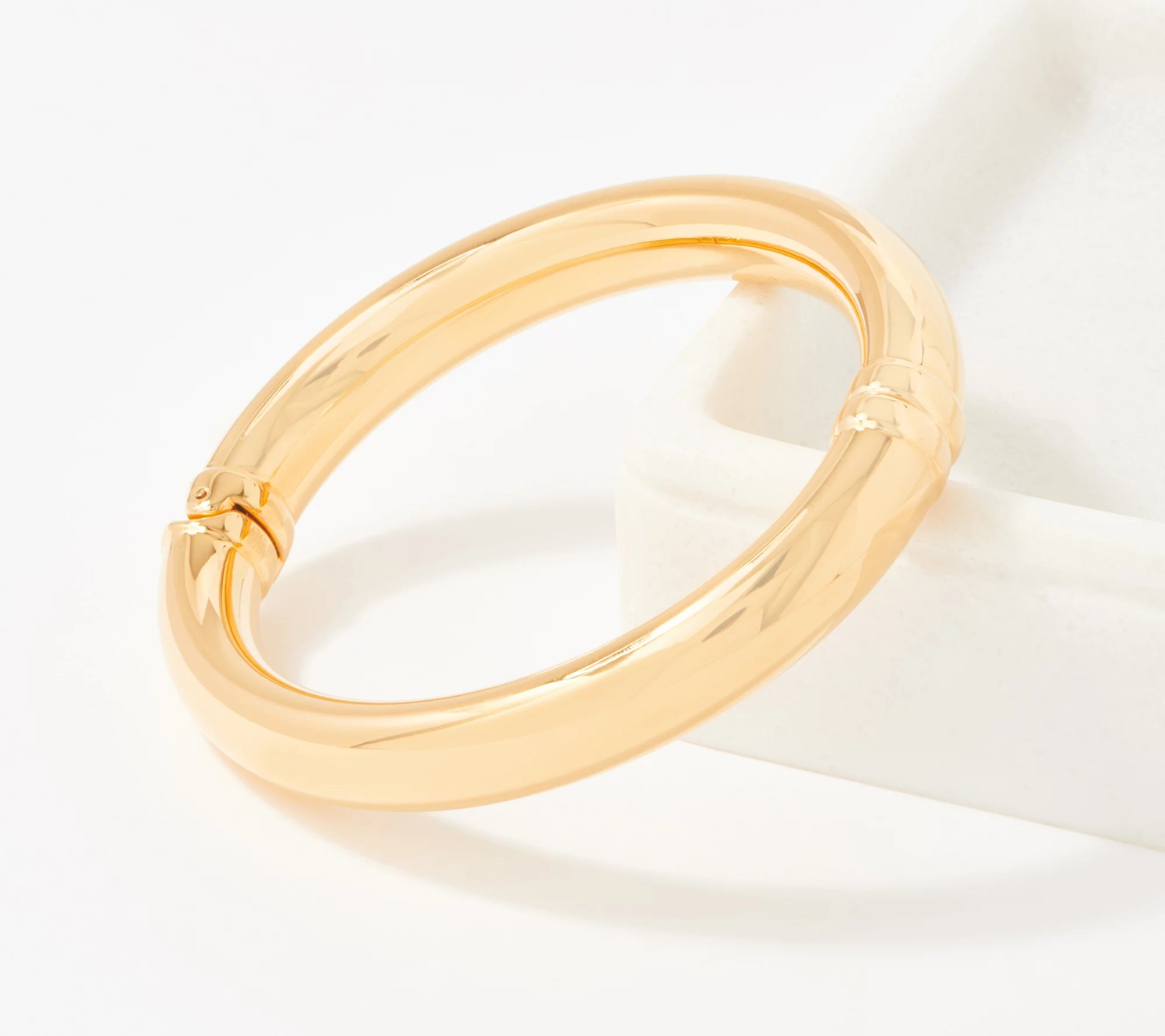 Oro Nuovo Hinged Small Bangle, 14K Gold Over Resin