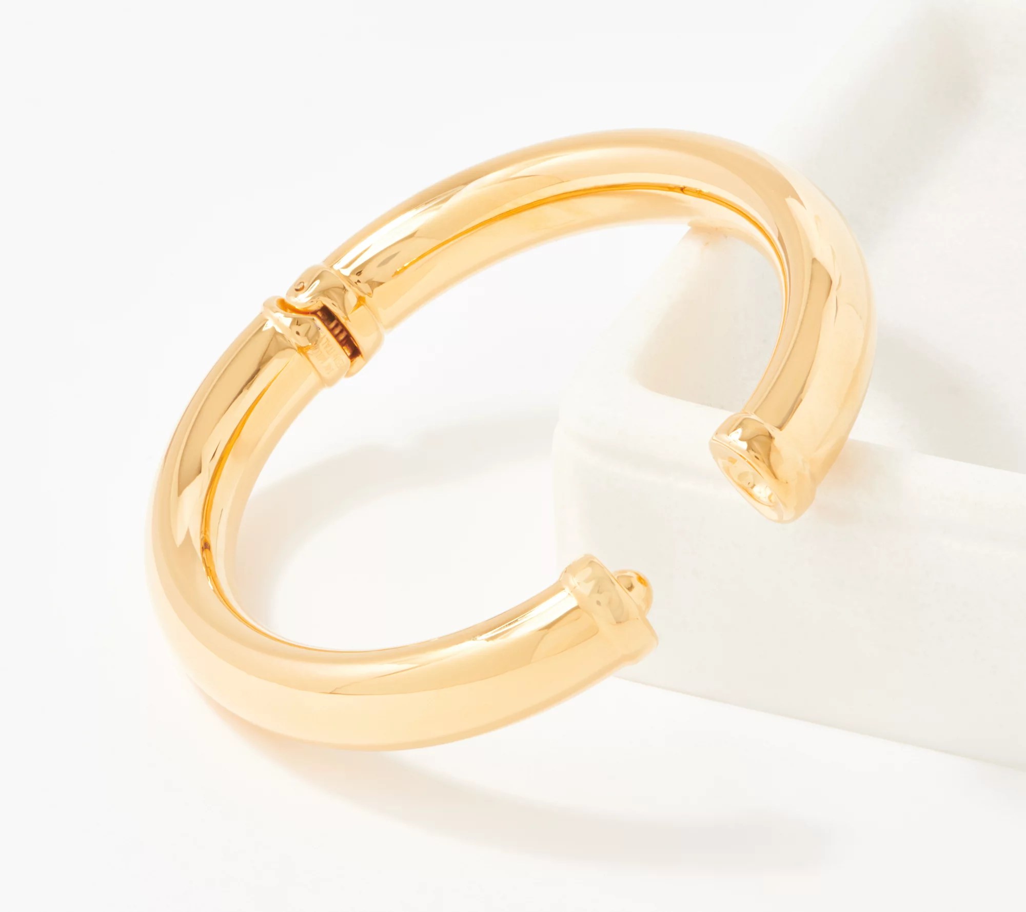 Oro Nuovo Hinged Small Bangle, 14K Gold Over Resin
