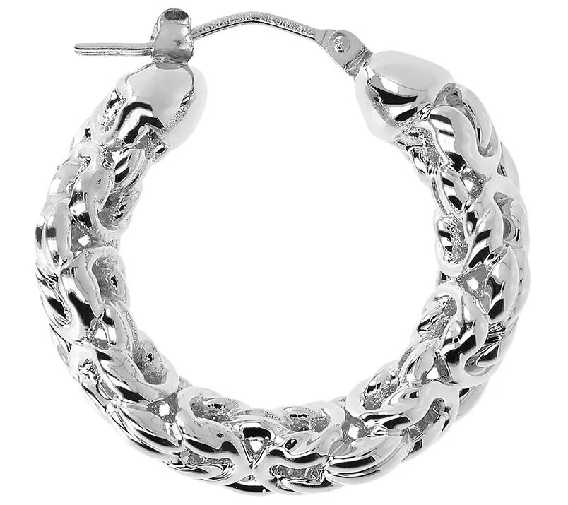 BellaOro Byzantine Round Hoop Earrings, 14K Gold Over Resin