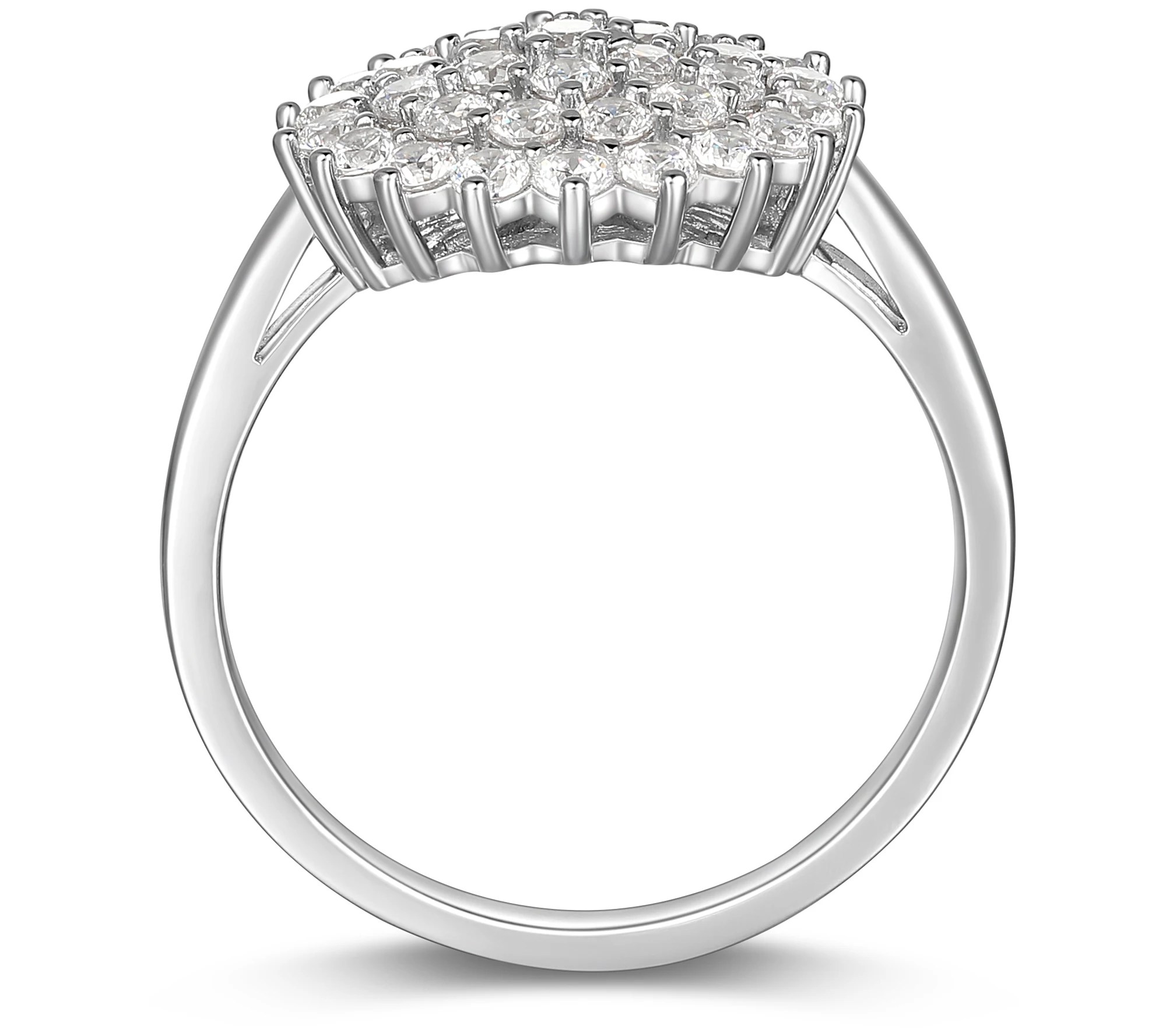 Diamonique 2.15 cttw Cluster Flower Ring, Sterling Silver