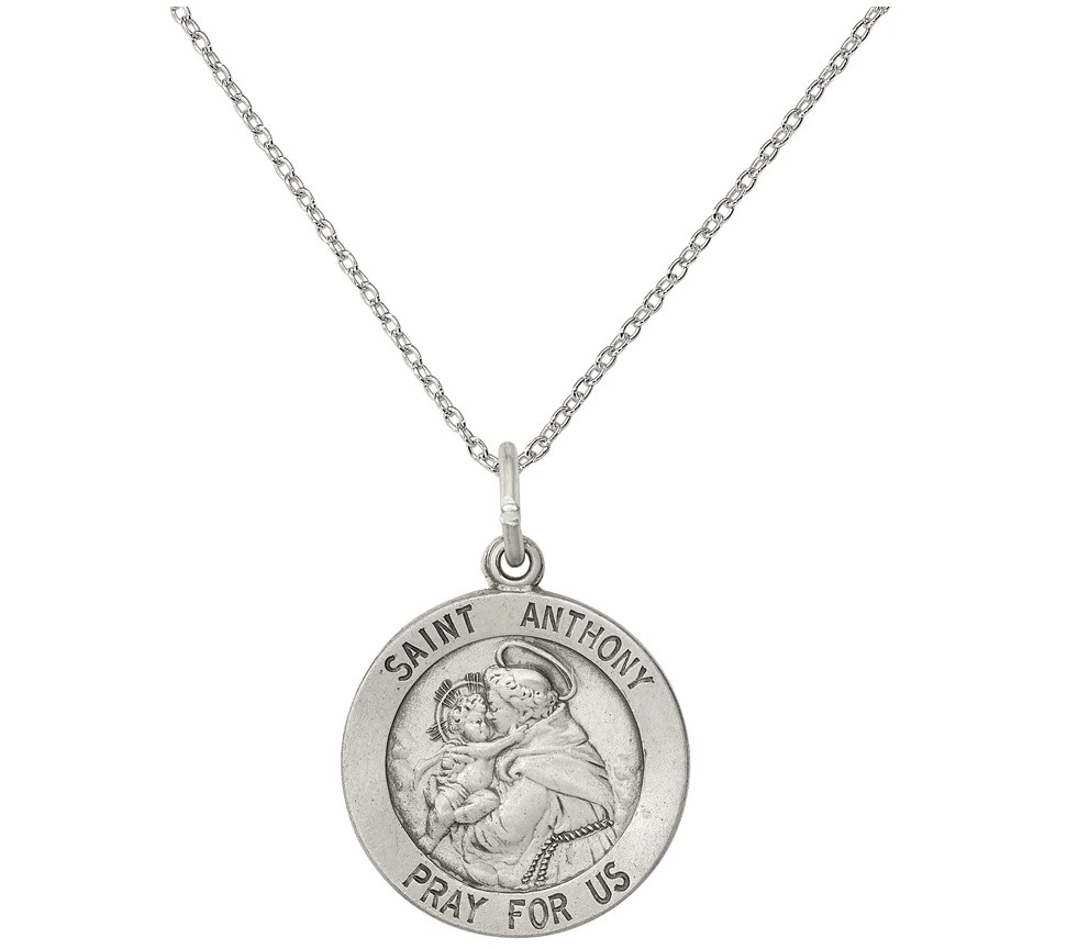 Sterling Silver St. Anthony Medal with Chain