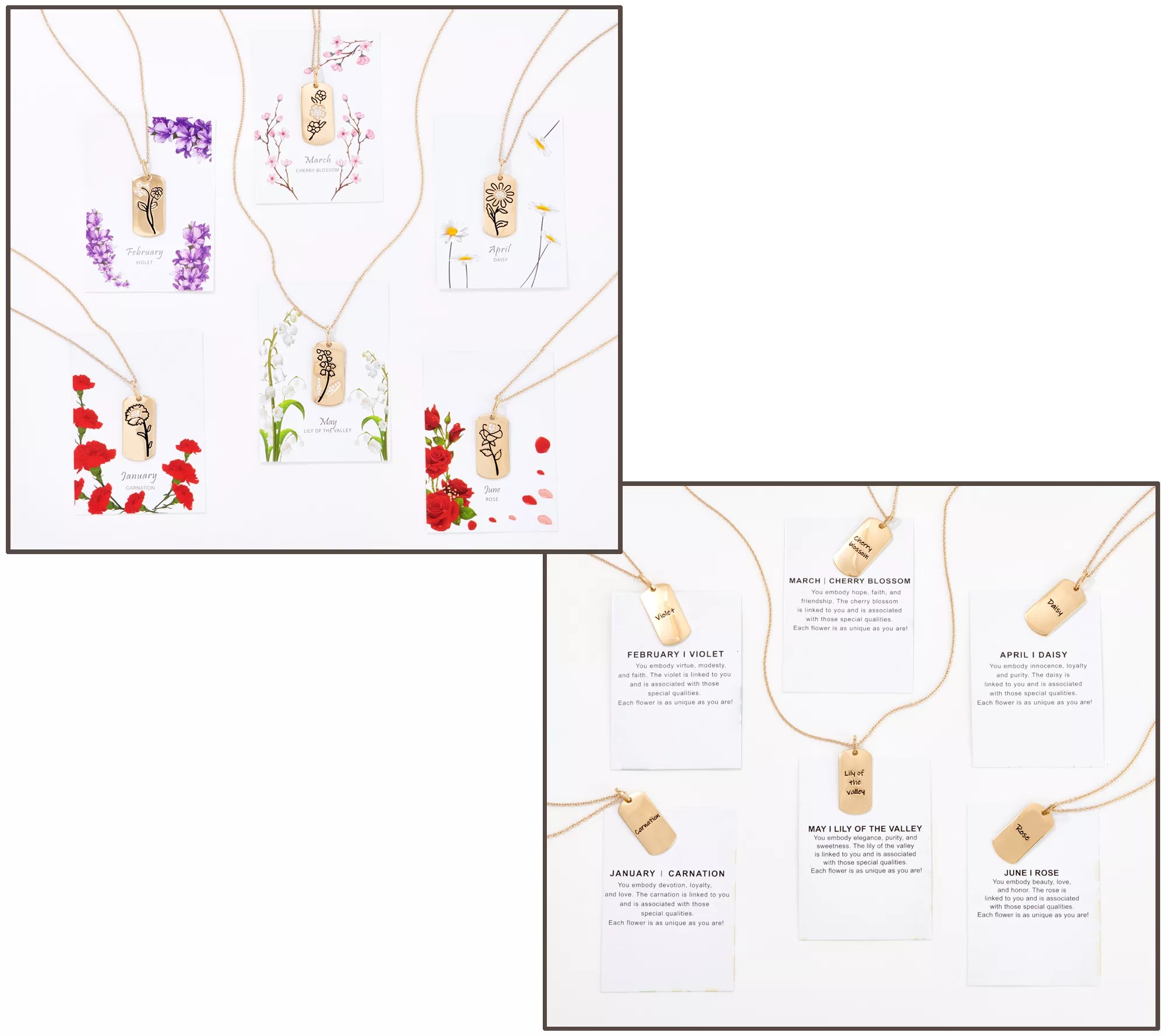 "As Is" Diamonique Birth Flower Necklace Gift, Sterling Silver