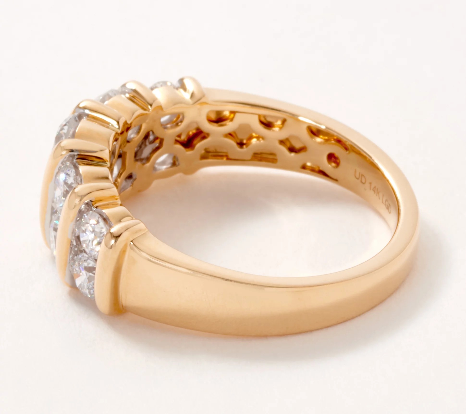 "As Is" Fire Light Lab Grown Diamond 14K Gold Band Ring, 1.50cttw