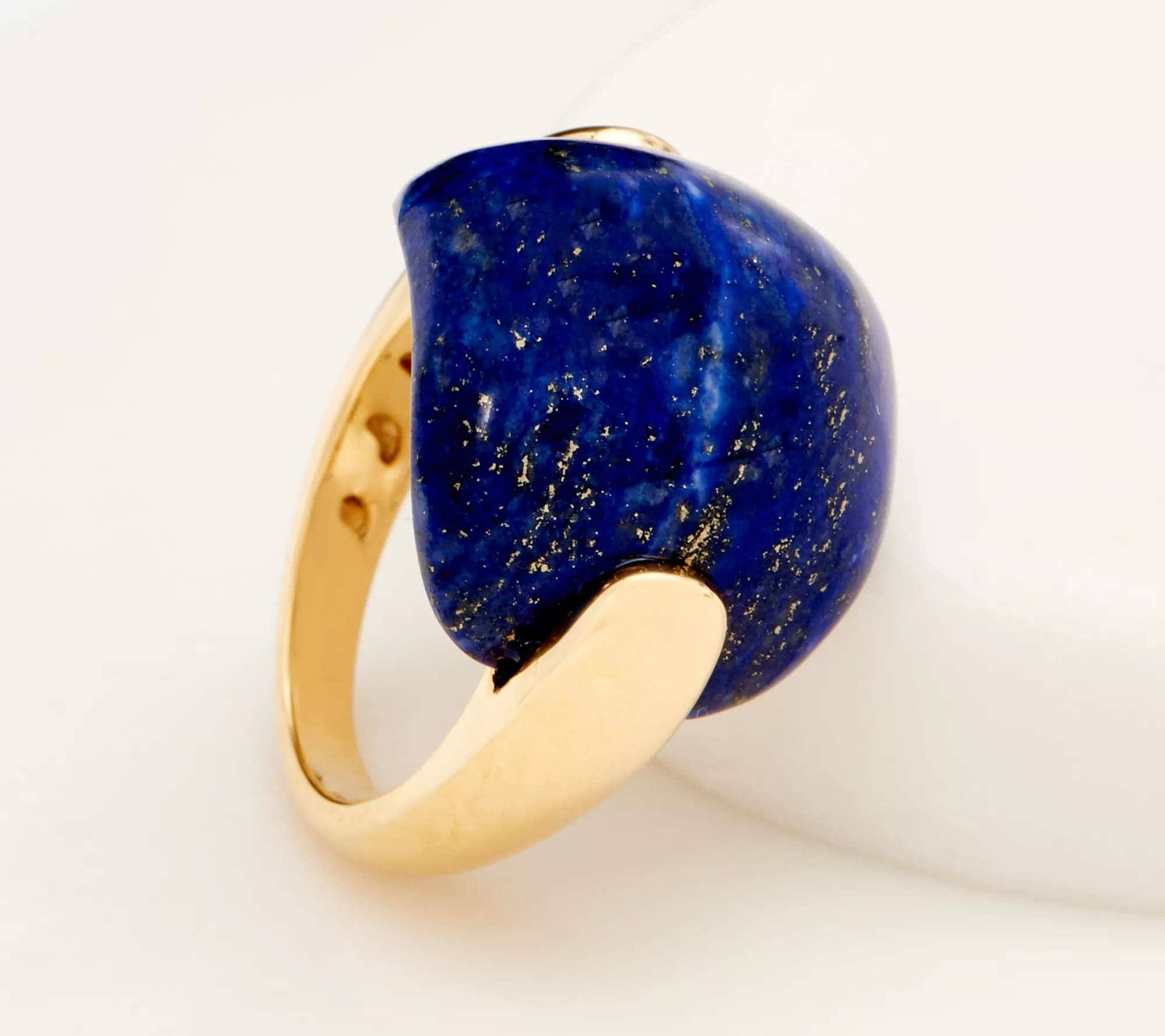 Opaque Gemstone Cabochon Ring, 14K Gold Plated Sterling Silver