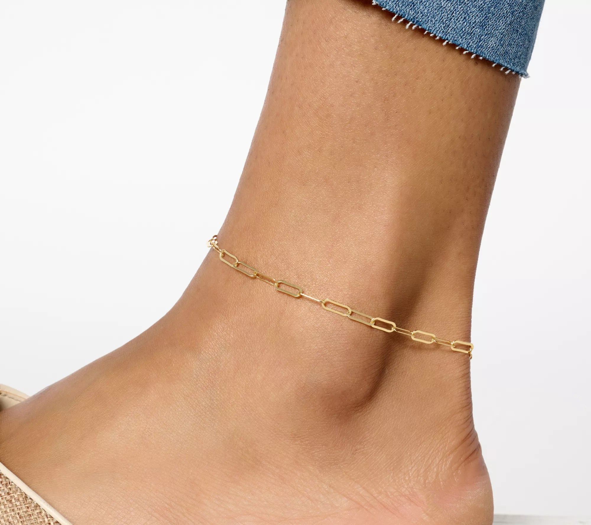 "As Is" UltraFine 950 Silver Paperclip Chain 9" + 2" Anklet