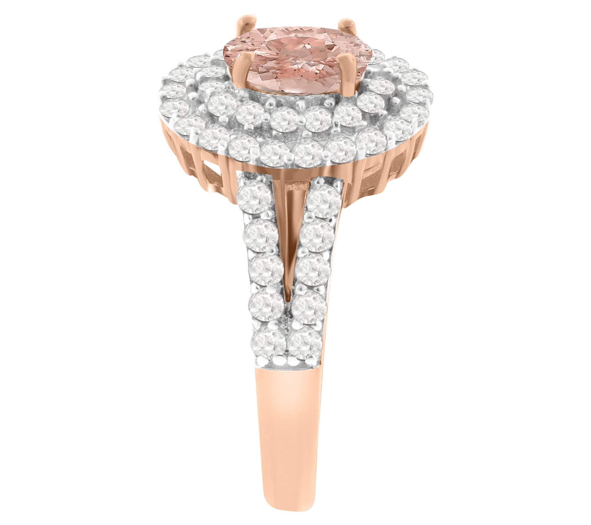 14K Rose GoldPlated 1.75 cttw & White Zircon Ring