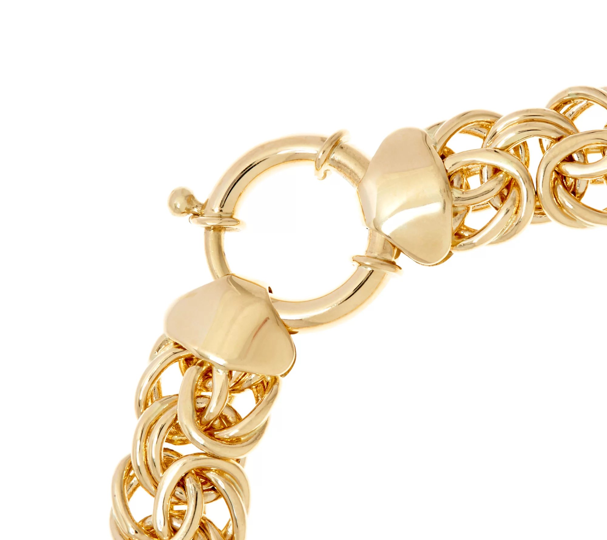 14K Gold Solid Polished Byzantine Bracelet, 29.0g 35.0g