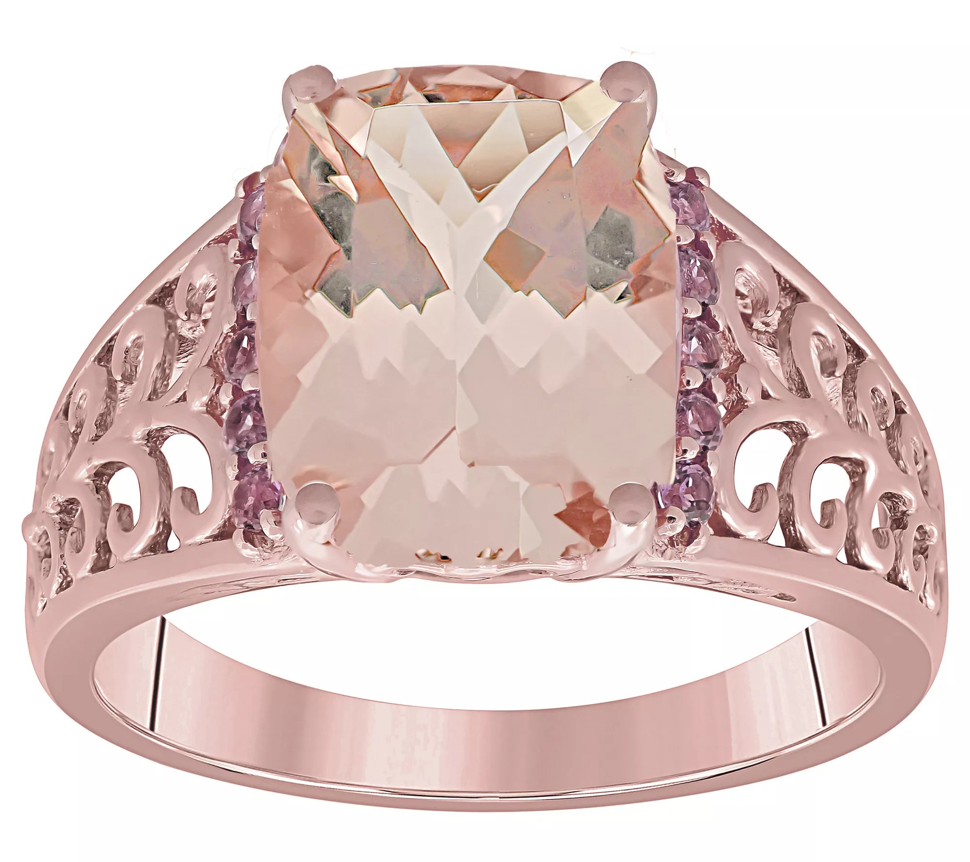 14K Rose Gold 3.75 cttw & Rhodolite Ring