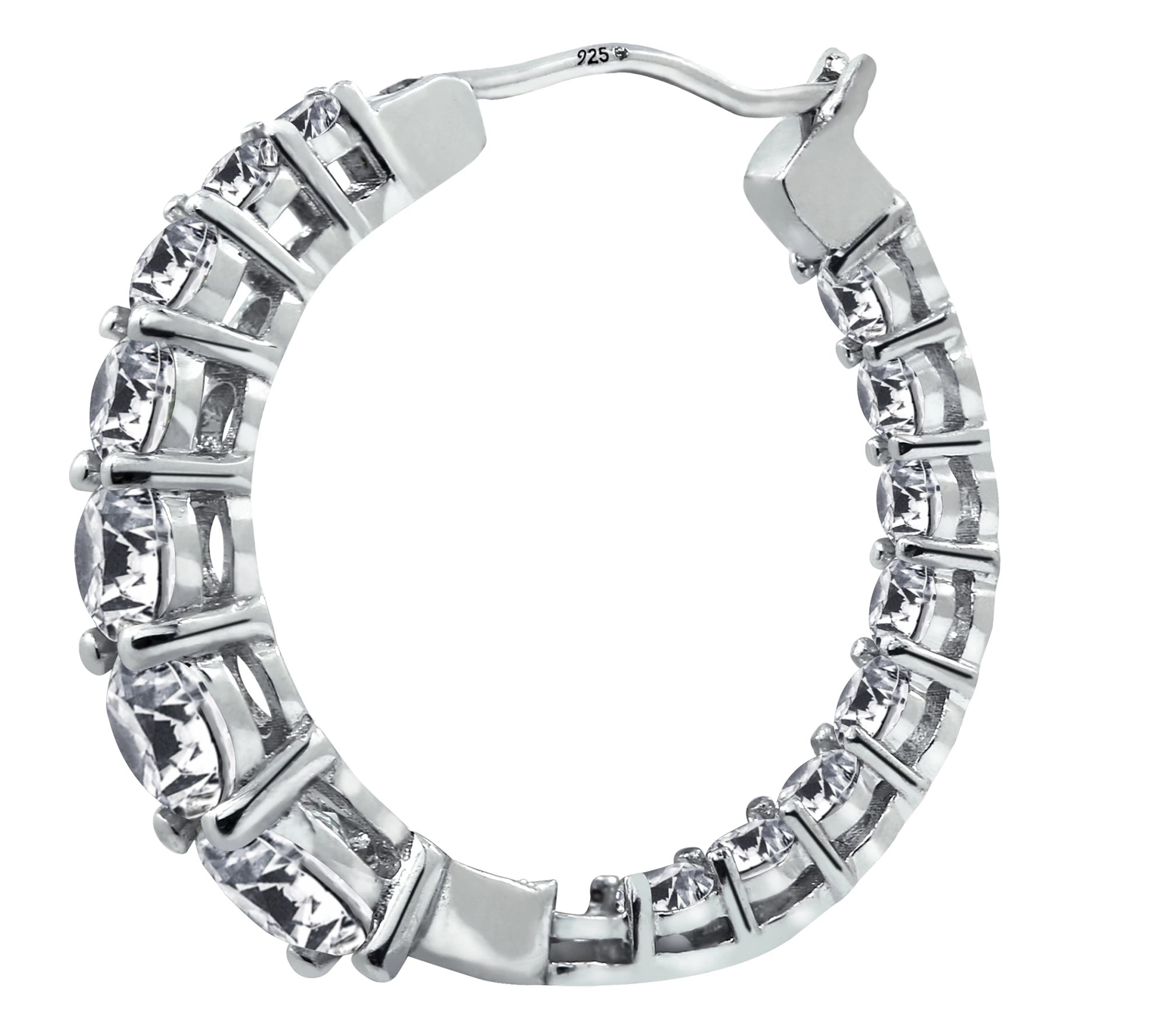 Diamonique 4.55 cttw Graduated Hoop Earrings, Platinum Clad