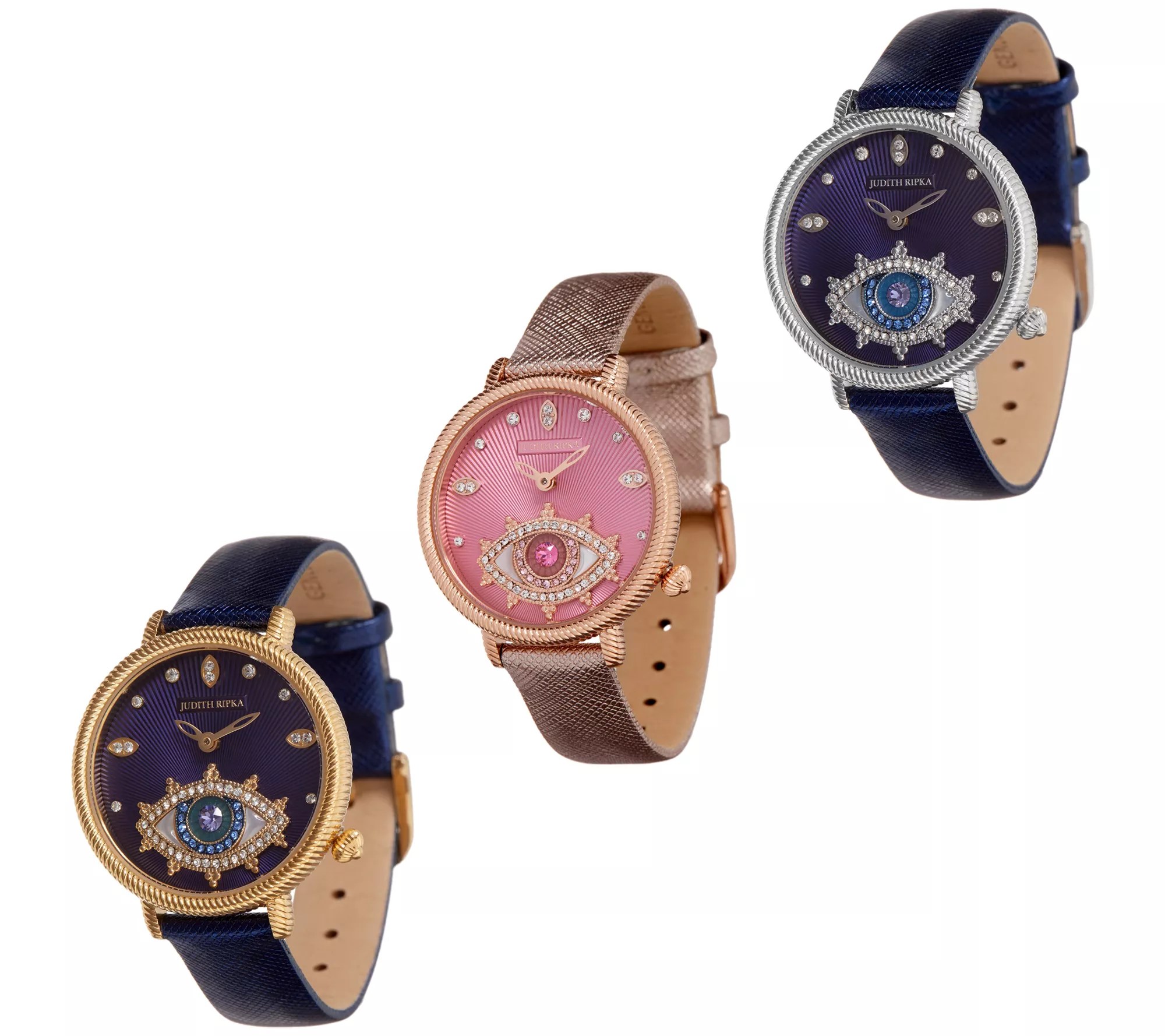 Judith Ripka Stainless Steel Diamonique Evil Eye Watch
