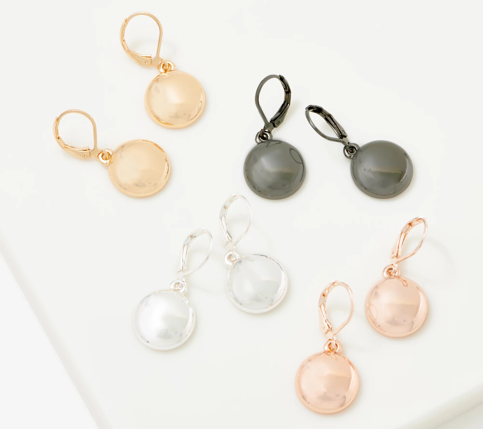 Joan Rivers Set of 4 Dome Lever Back Earrings