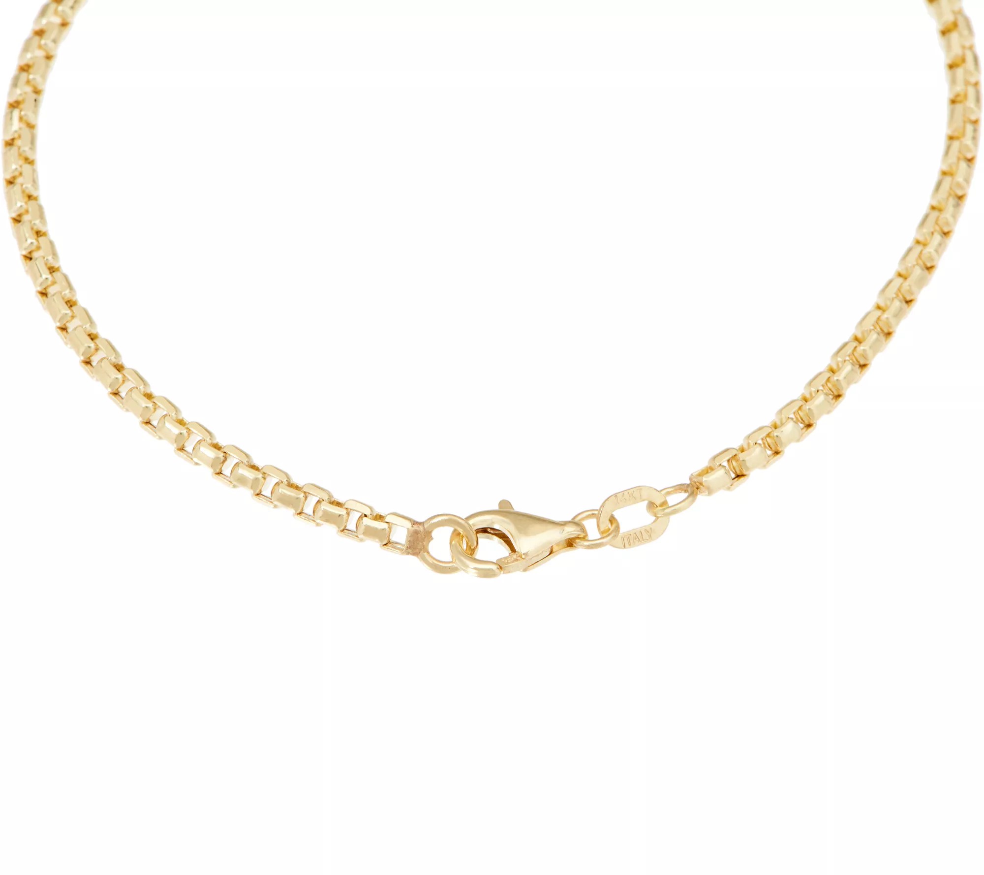 Italian Gold 71/4" Round Box Chain Bracelet, 14K 2.2 gr
