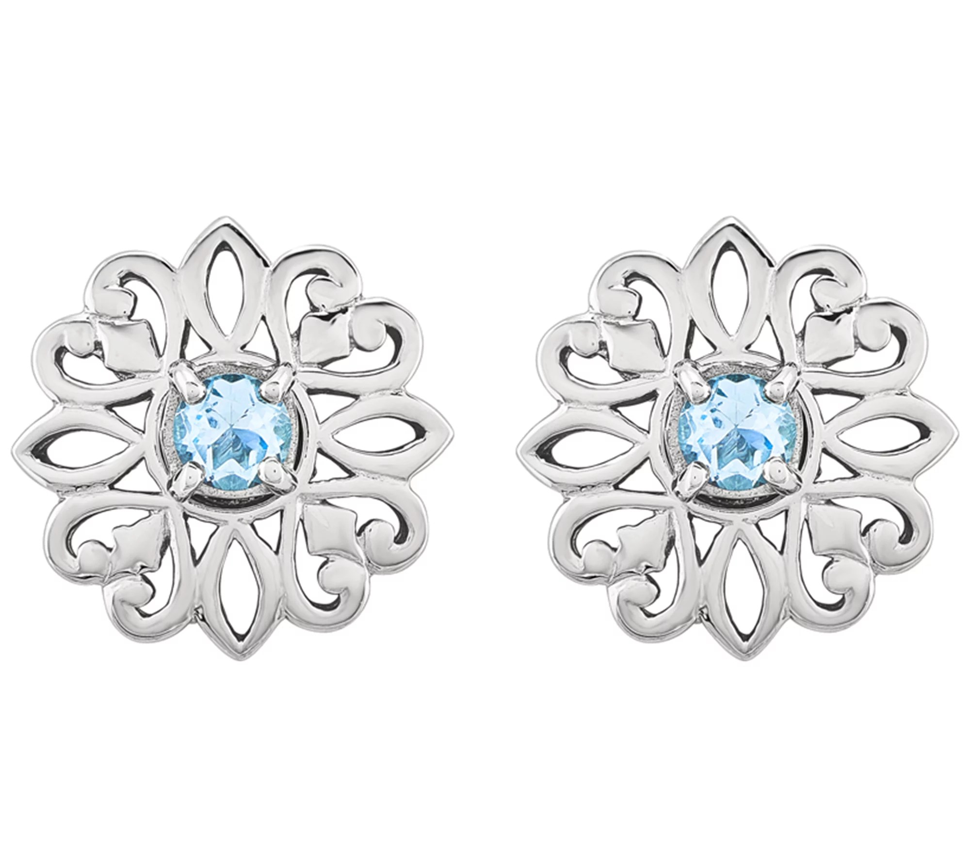 Sterling Sky Blue Topaz Stud Earring w/ EarringJacket
