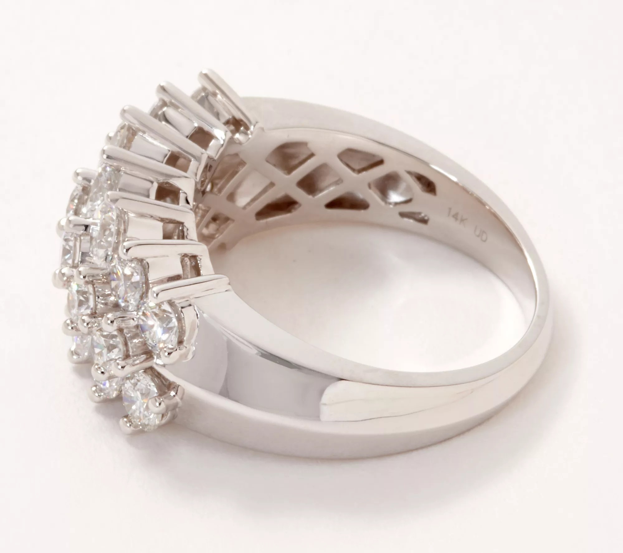 Fire Light Lab Grown Diamond 14K Gold Band Ring, 3.00cttw