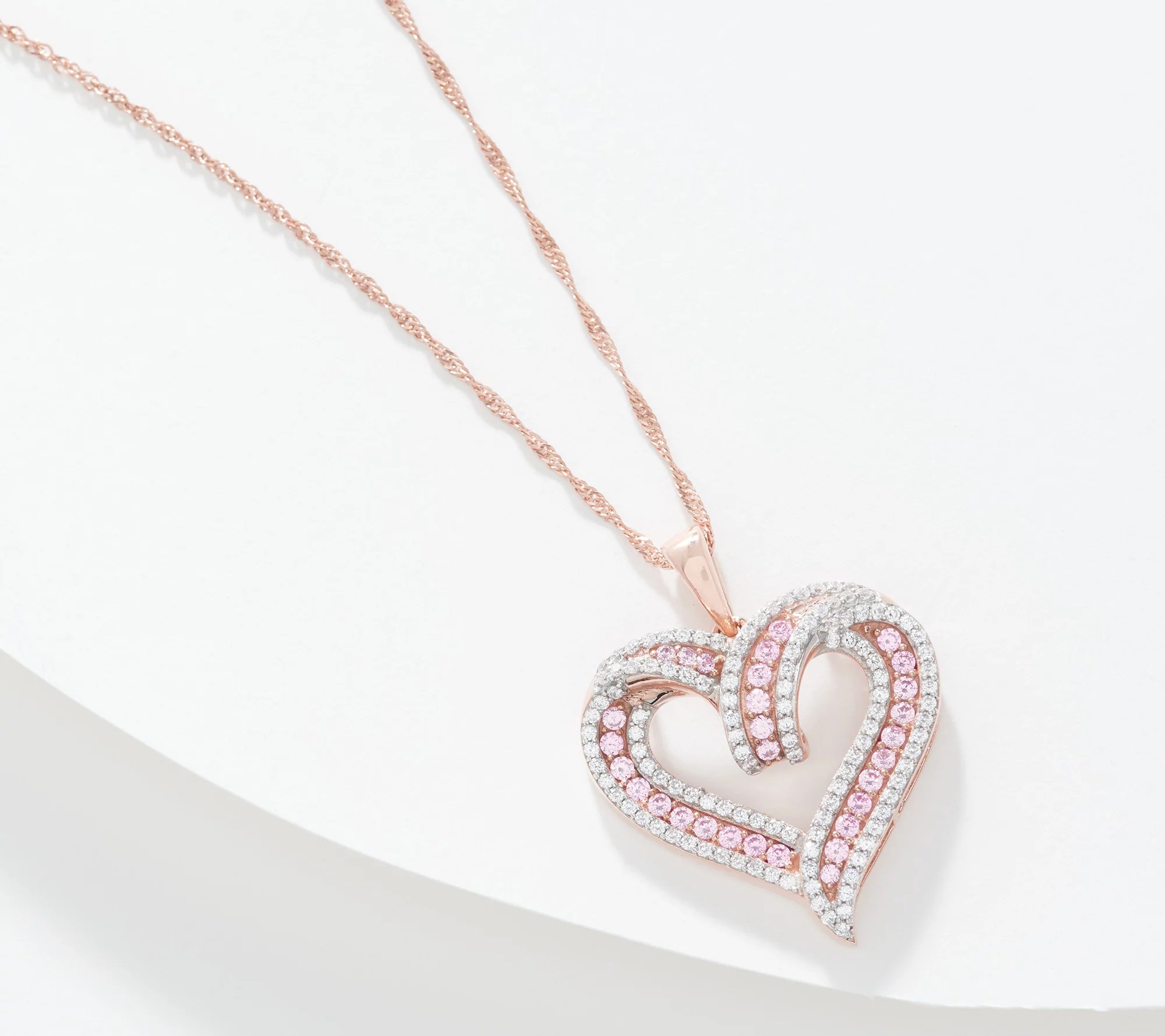 Diamonique x Lisa Mason Heart Pendant Necklace, Sterling Silver