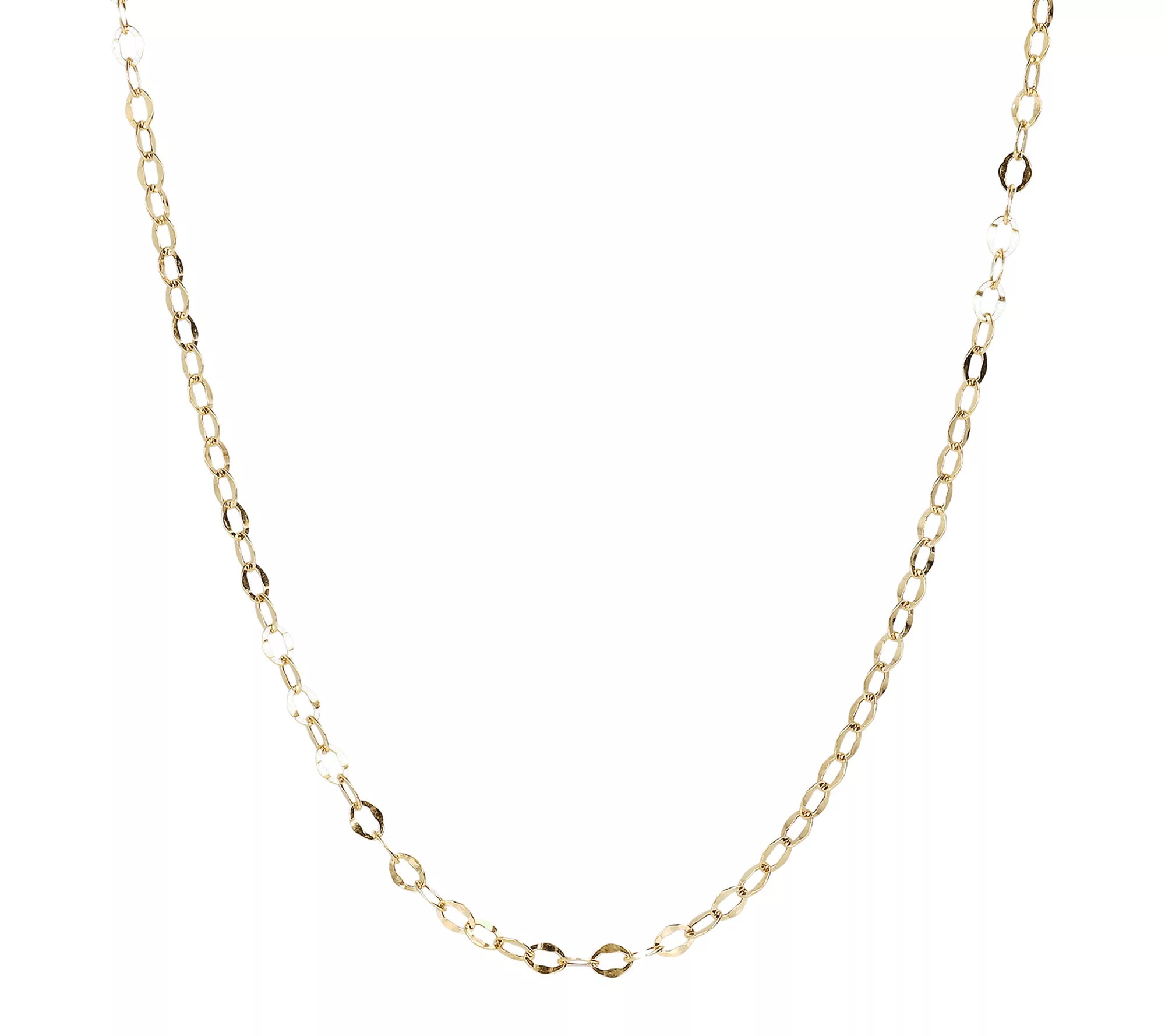 Italian Gold 18" Hammered Rolo Link Necklace, 10K 1.4g