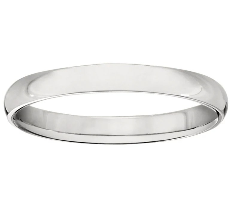 Men's 14K White Gold 3mm Half Round Wedding Band
