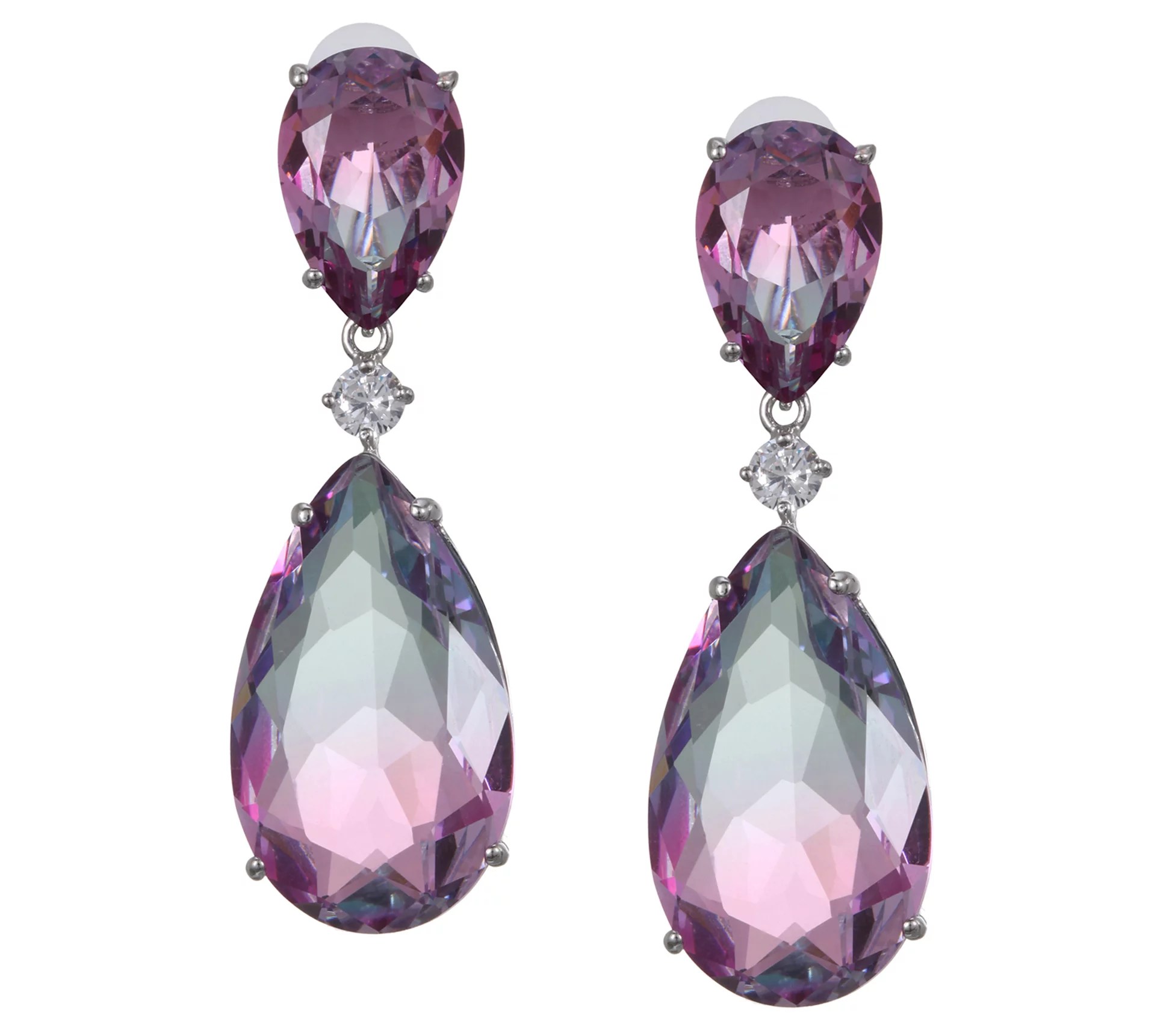 Nina Jewelry Double Teardrop Clip Earrings