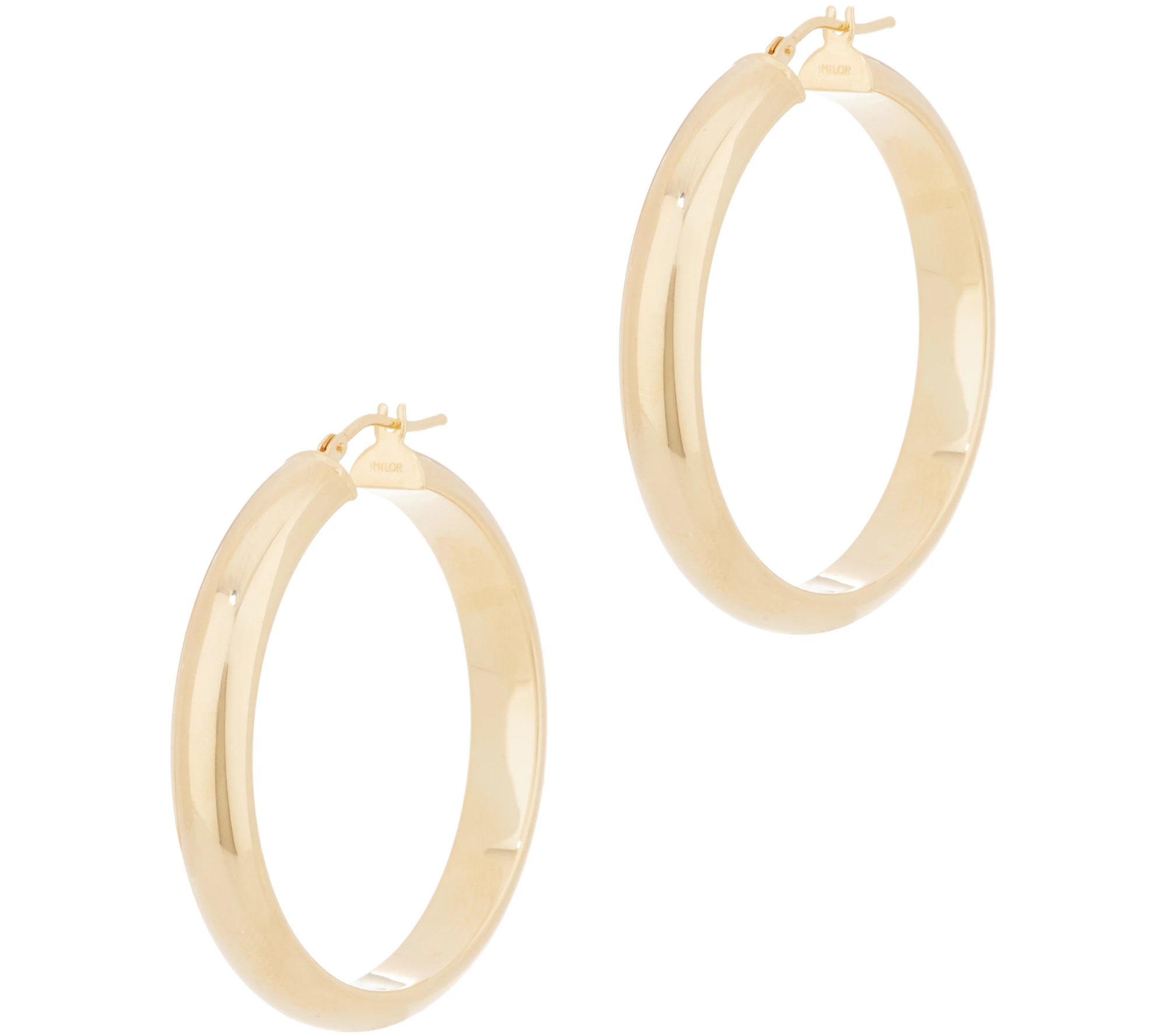 Italian Gold 11/2" Polished Hoop Earrings, 14K Gold