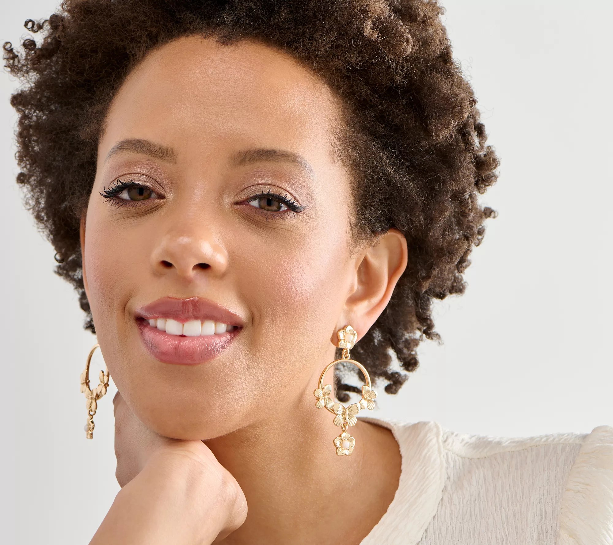 Susan Graver Floral Design Drop Earrings