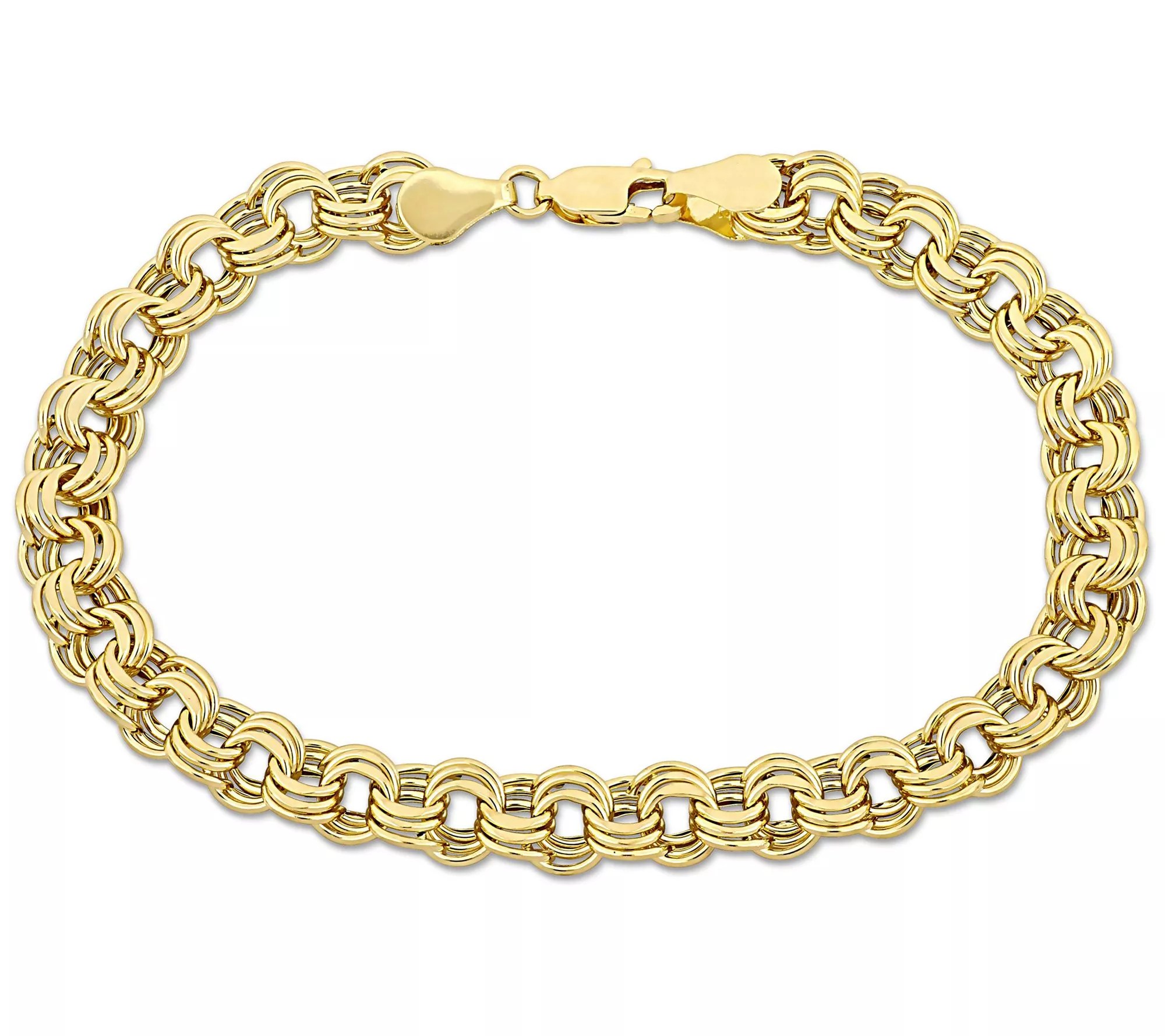 14K Gold Triple Link Bracelet, 5.65g