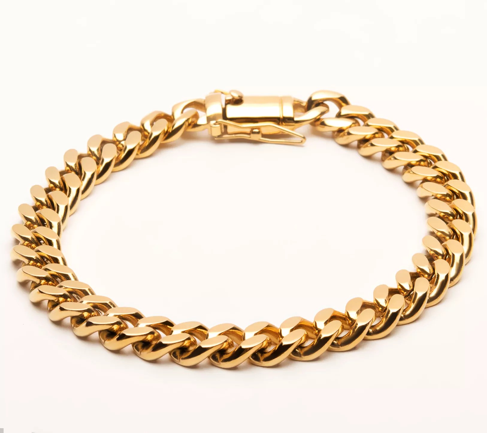 Verve Men's Goldtone Stainless Steel Bold Curb Link Bracelet