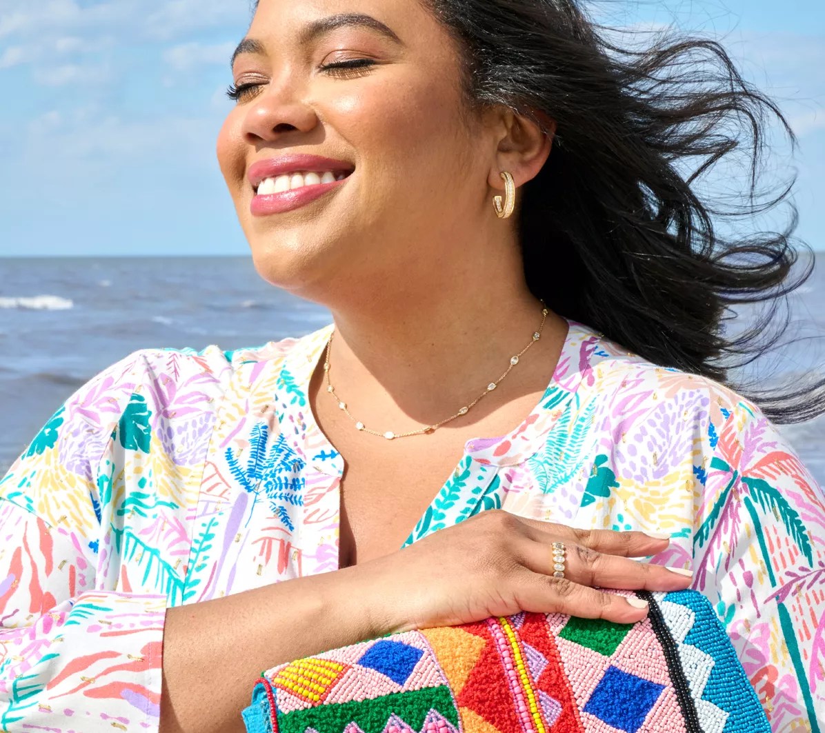 Diamonique Italia Square Tube Hoop Earrings, Sterling Silver