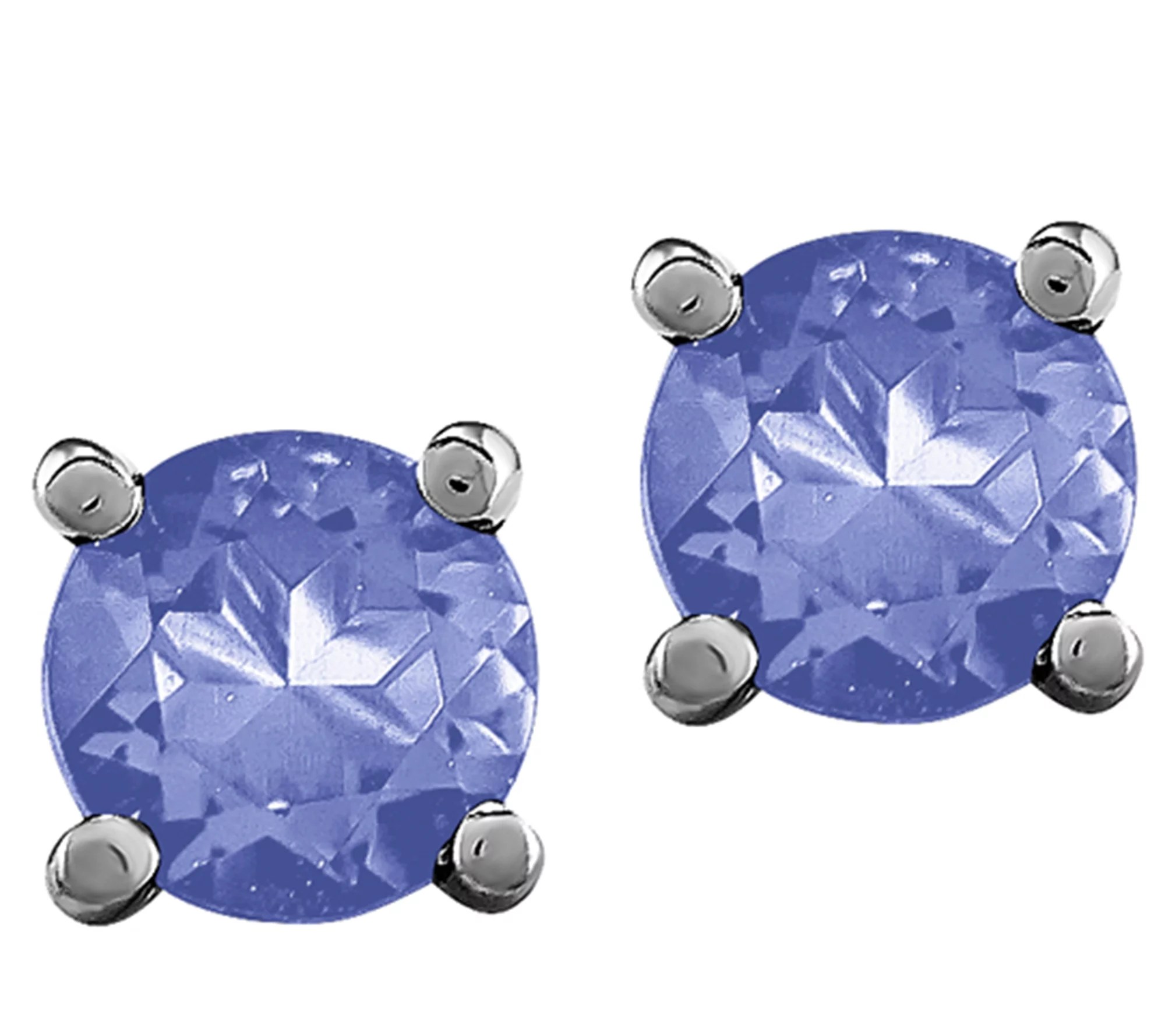 14K White Gold Gemstone Stud Earrings