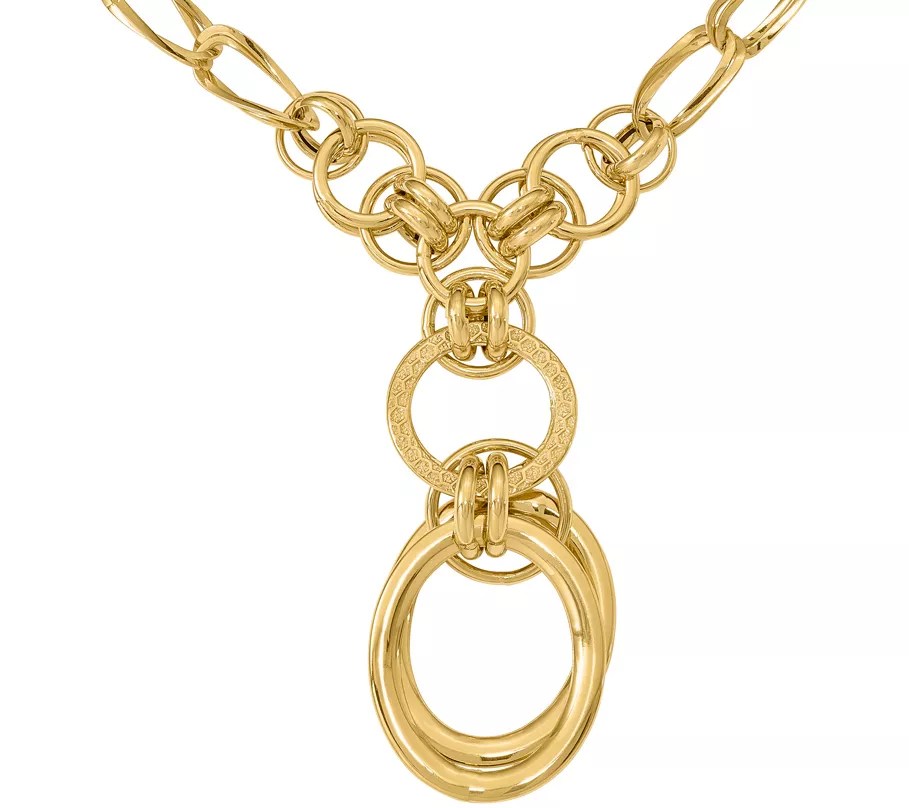 Italian Gold Y Necklace 14K, 12.4g