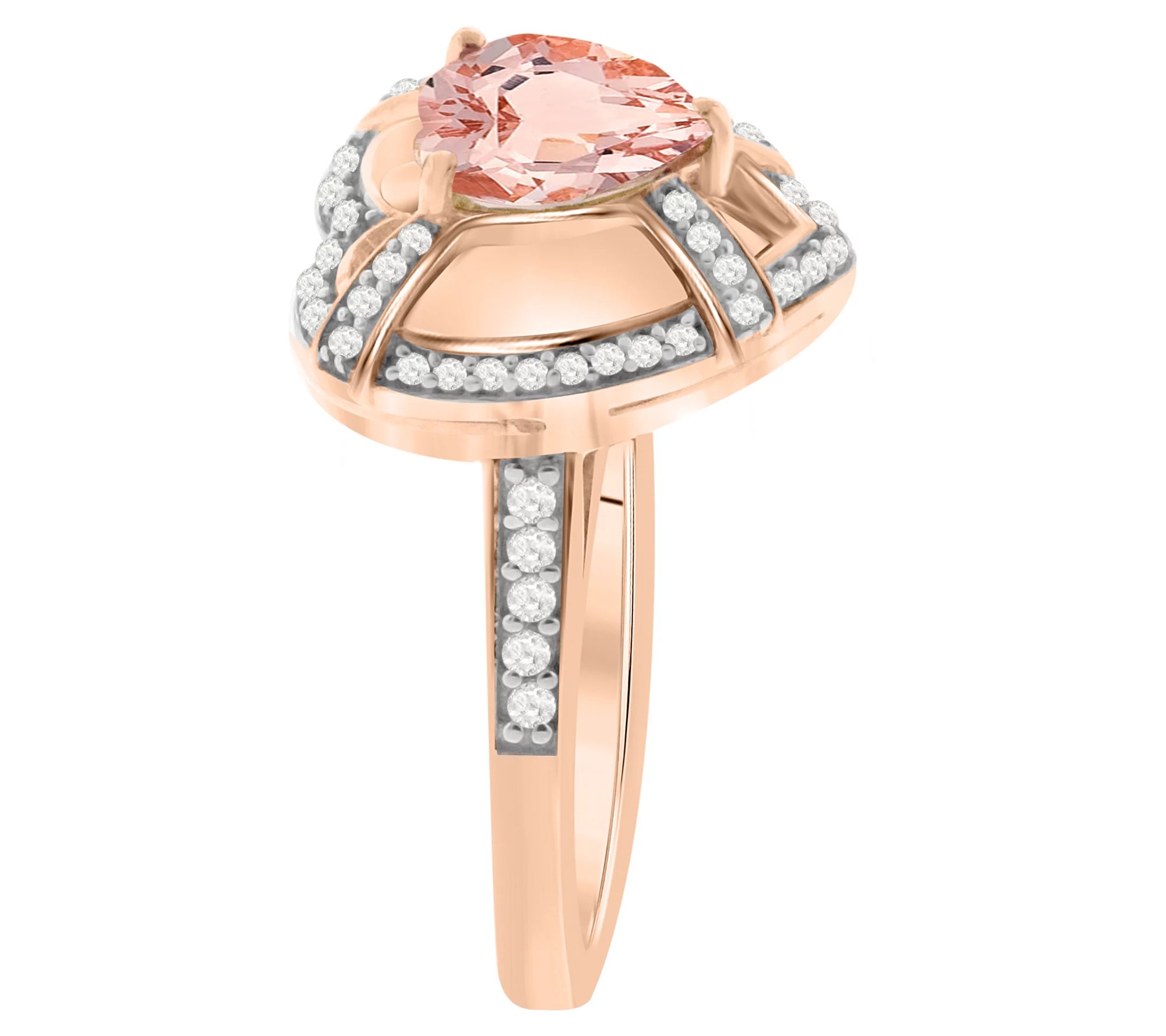 18K Rose GoldPlated 1.60 cttw & White Zircon Ring