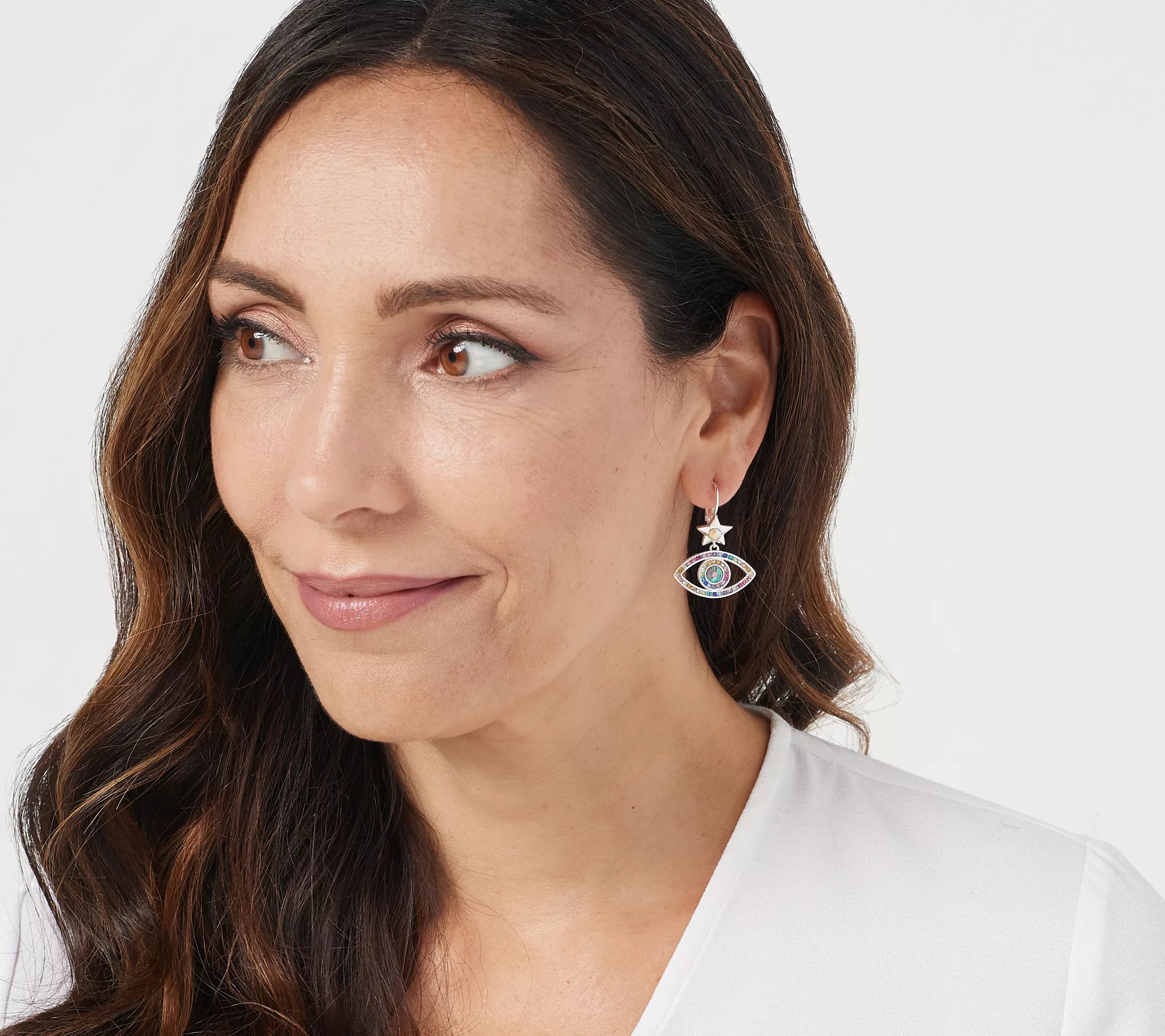 Kirks Folly Rainbow Bridge All Seeing Eye Lever Back Earrings