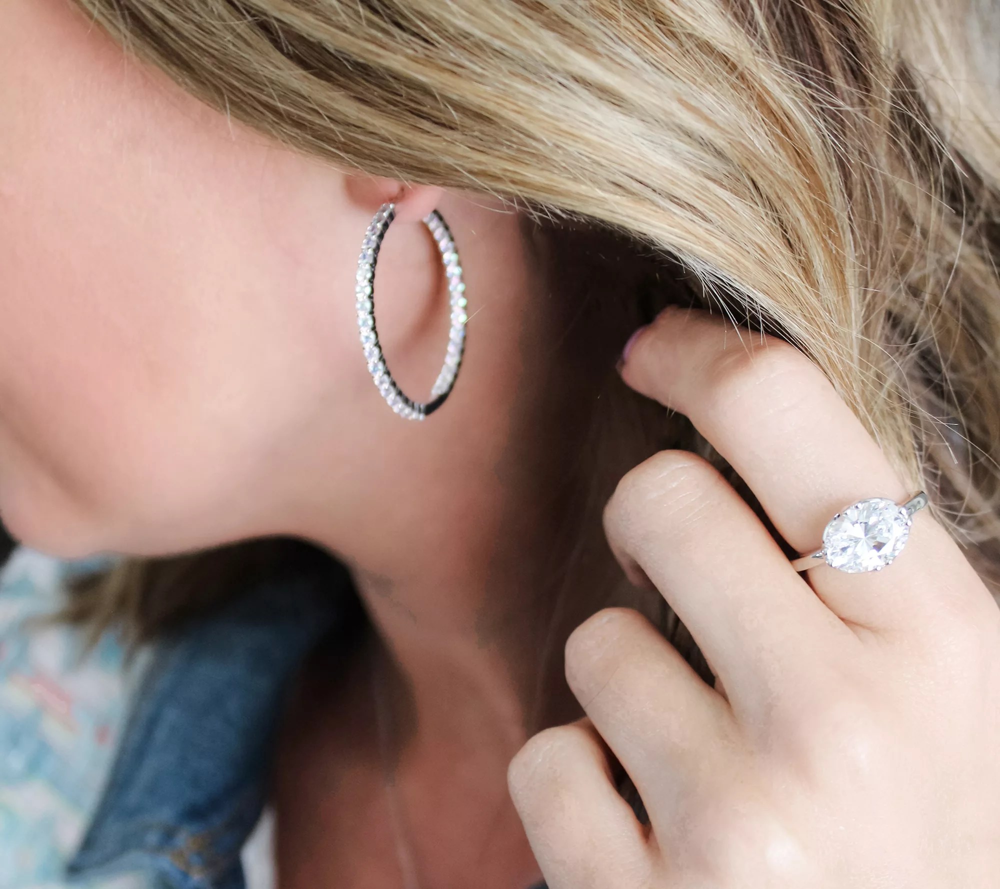 Diamonique x Jane Treacy 5 cttw Oval Statement Ring, Sterling Silver