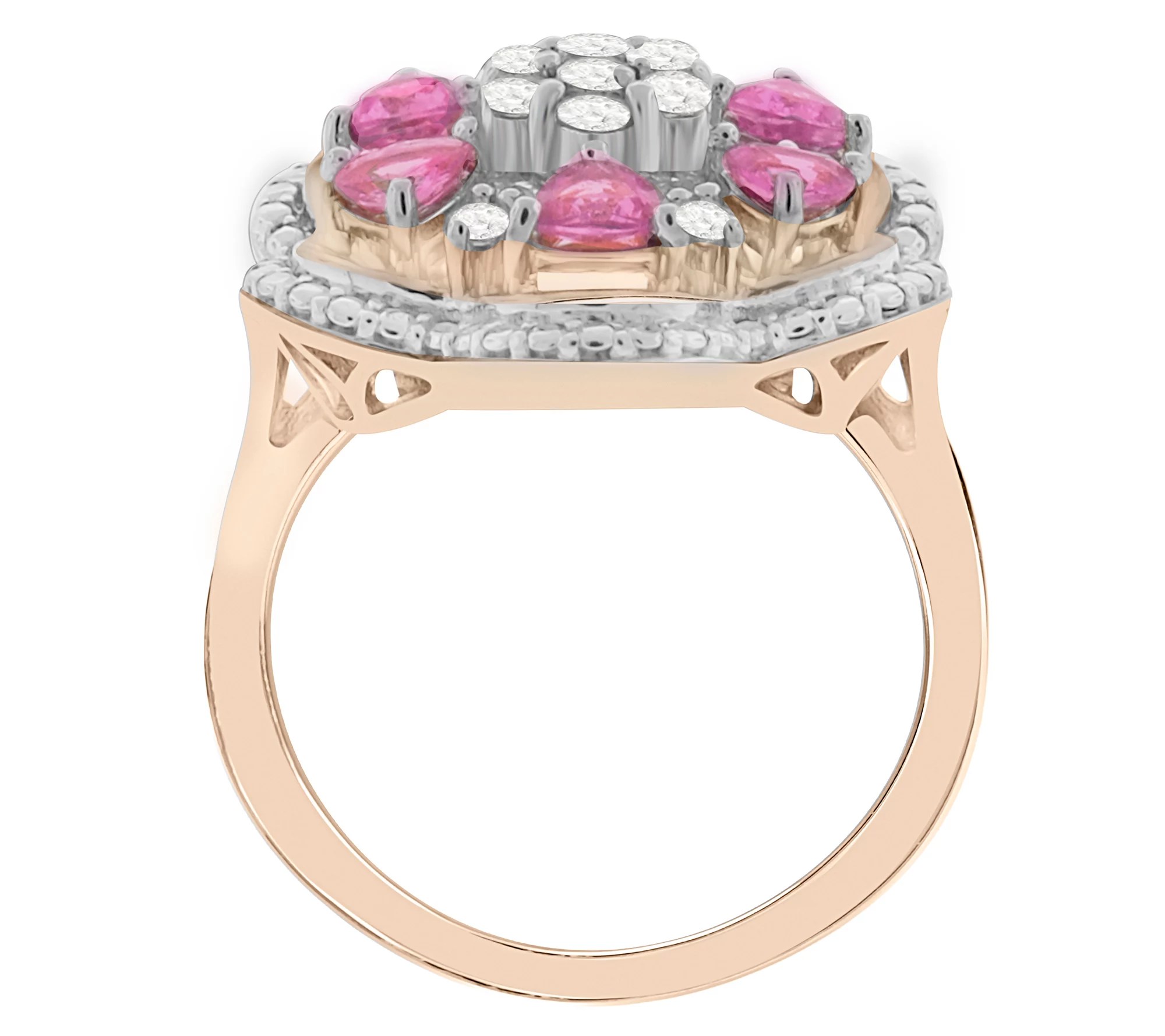 14K Rose Gold 2.00 cttw Pink Sapphire & White Sapphire Ring