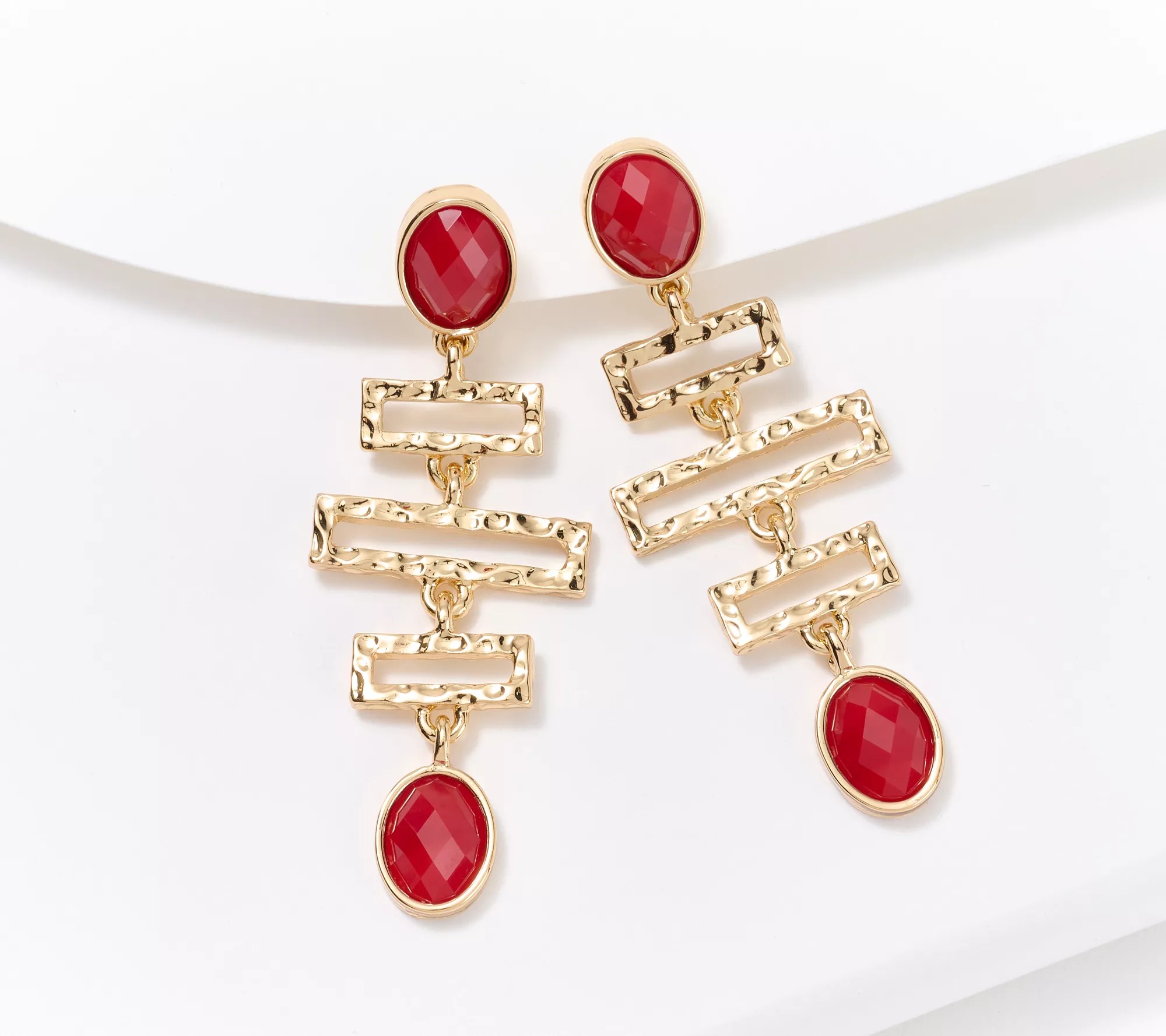 Susan Graver Hammered Metal Drop Earrings