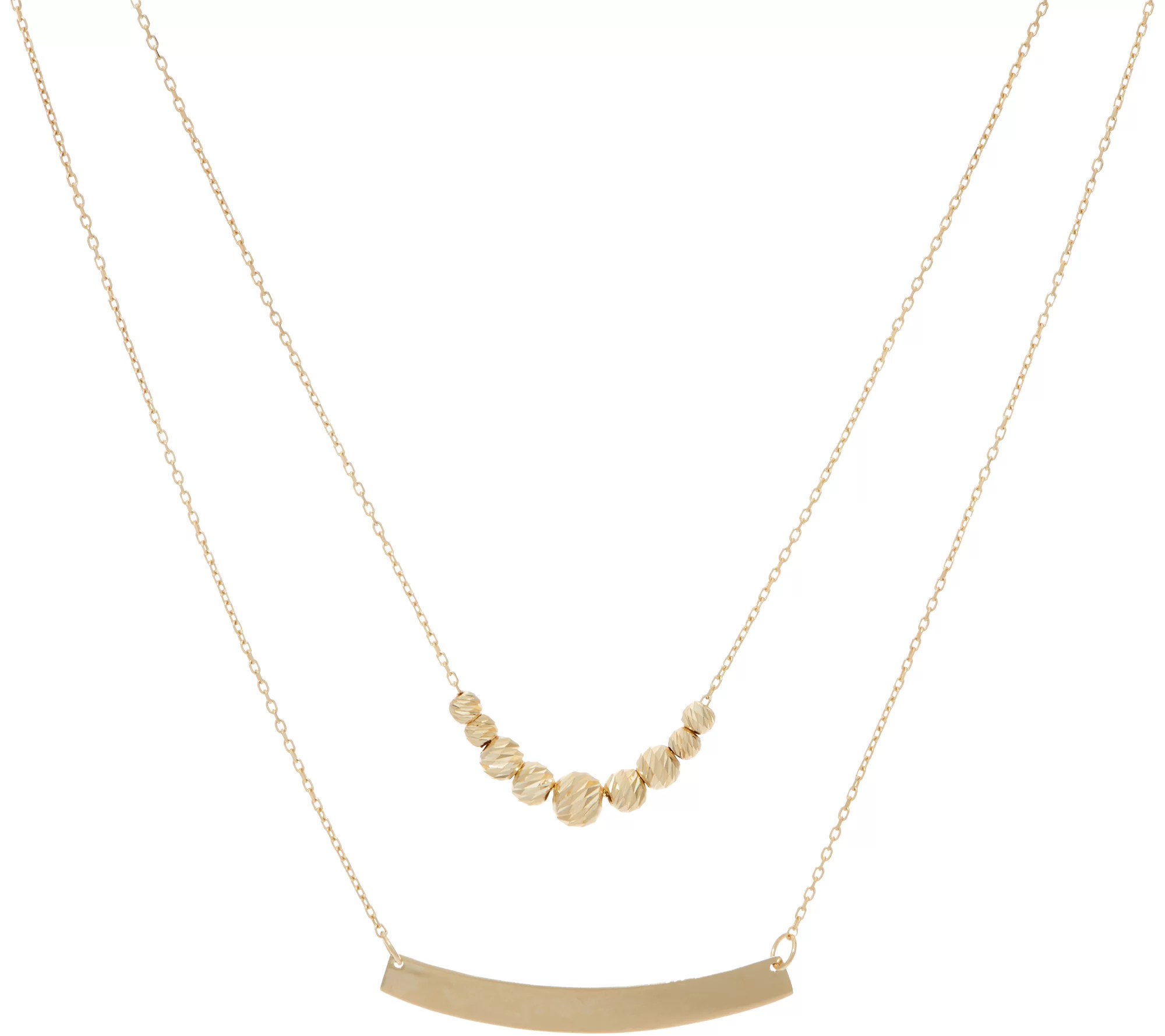 14K Gold Double Layer Necklace
