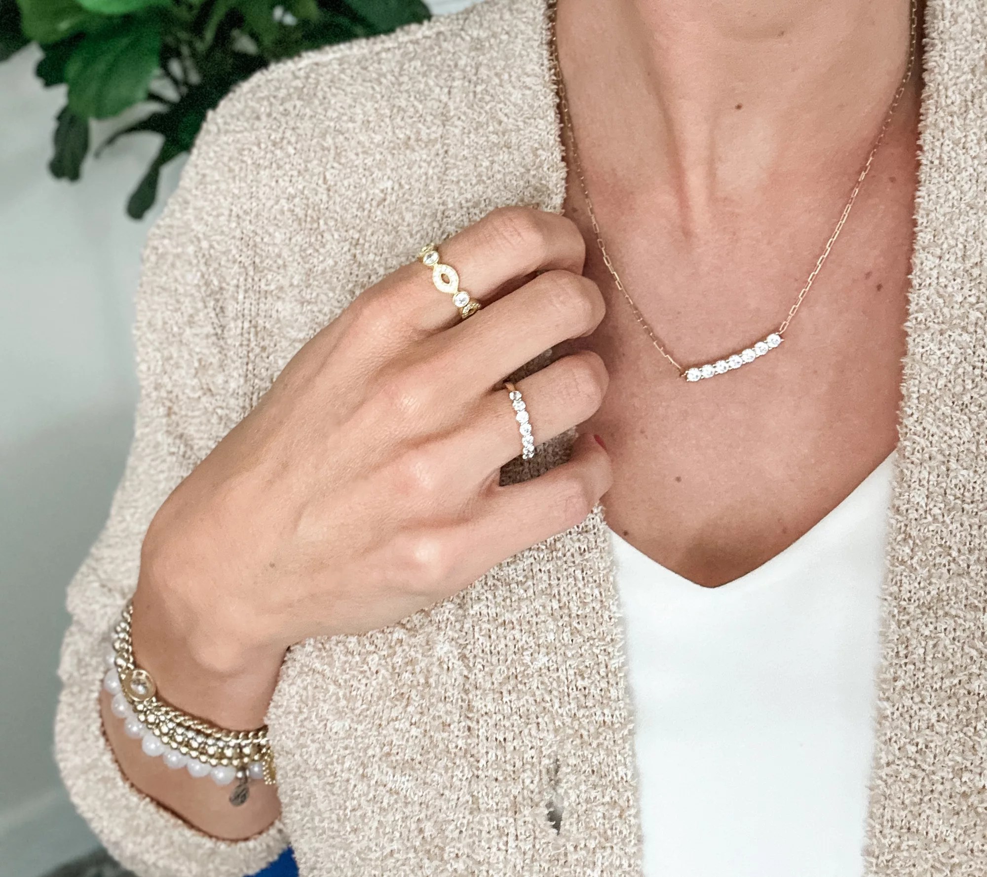 Diamonique x Erin 7Year Anniversary 7Stone Necklace