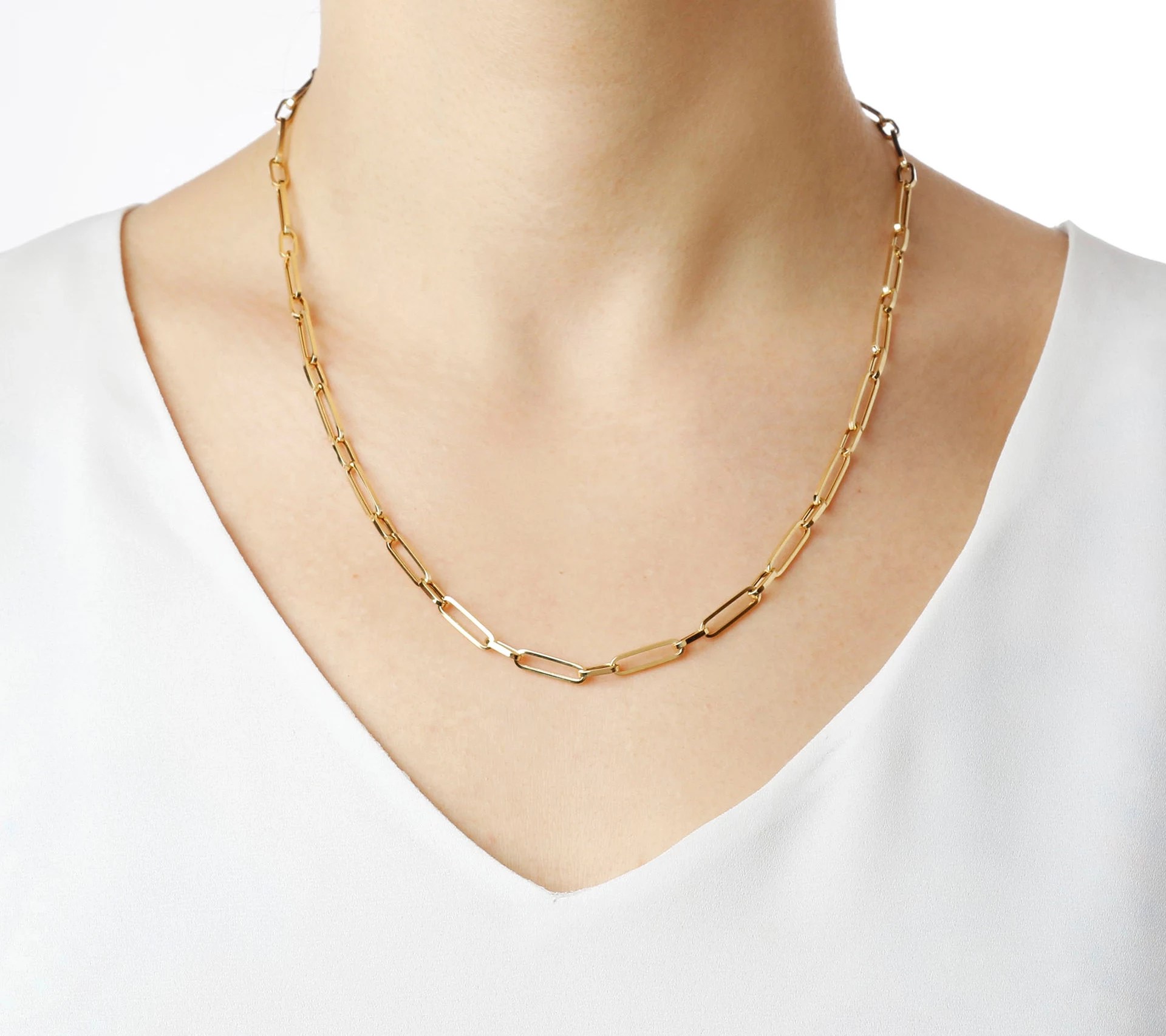 Italian Gold 20" Paperclip Necklace, 10K 3.9g
