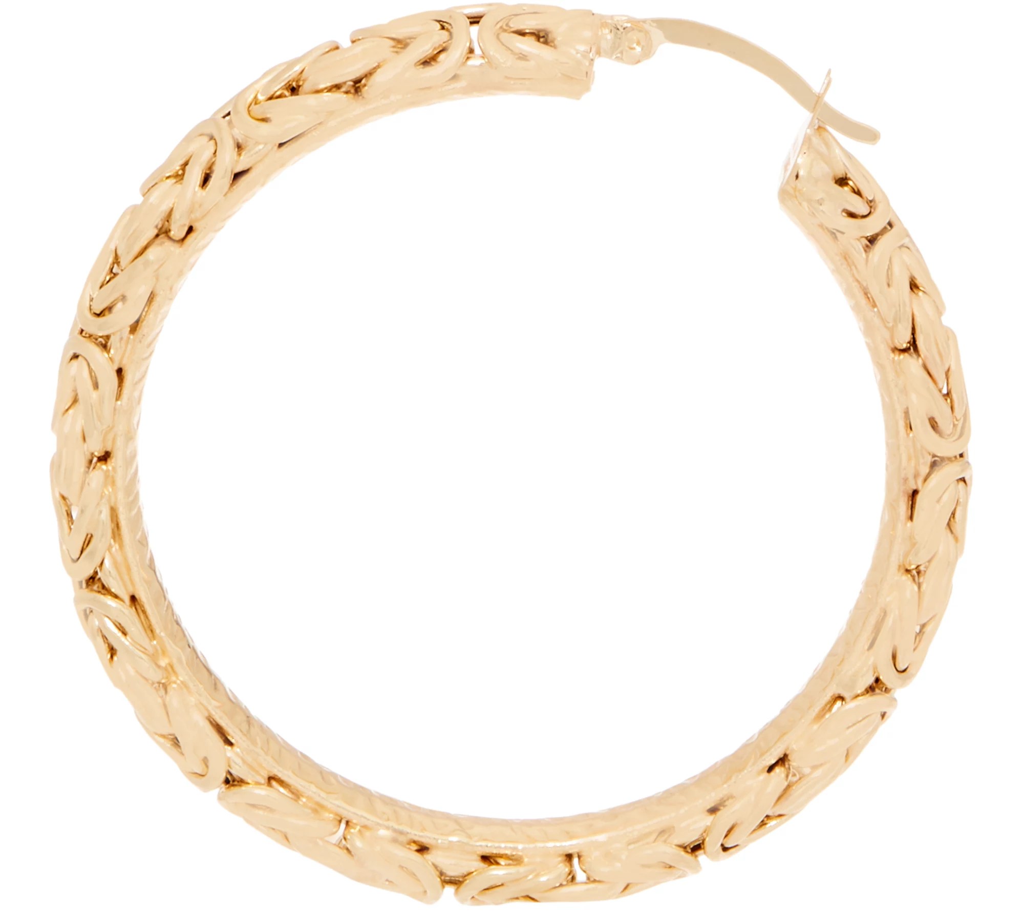 "As Is" 14K Gold 2" Bold Byzantine Hoop Earrings