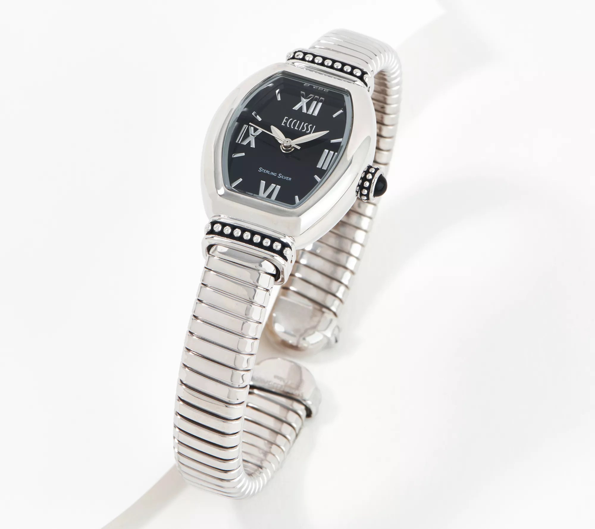 Ecclissi Sterling Silver Tubogas Gemstone Watch
