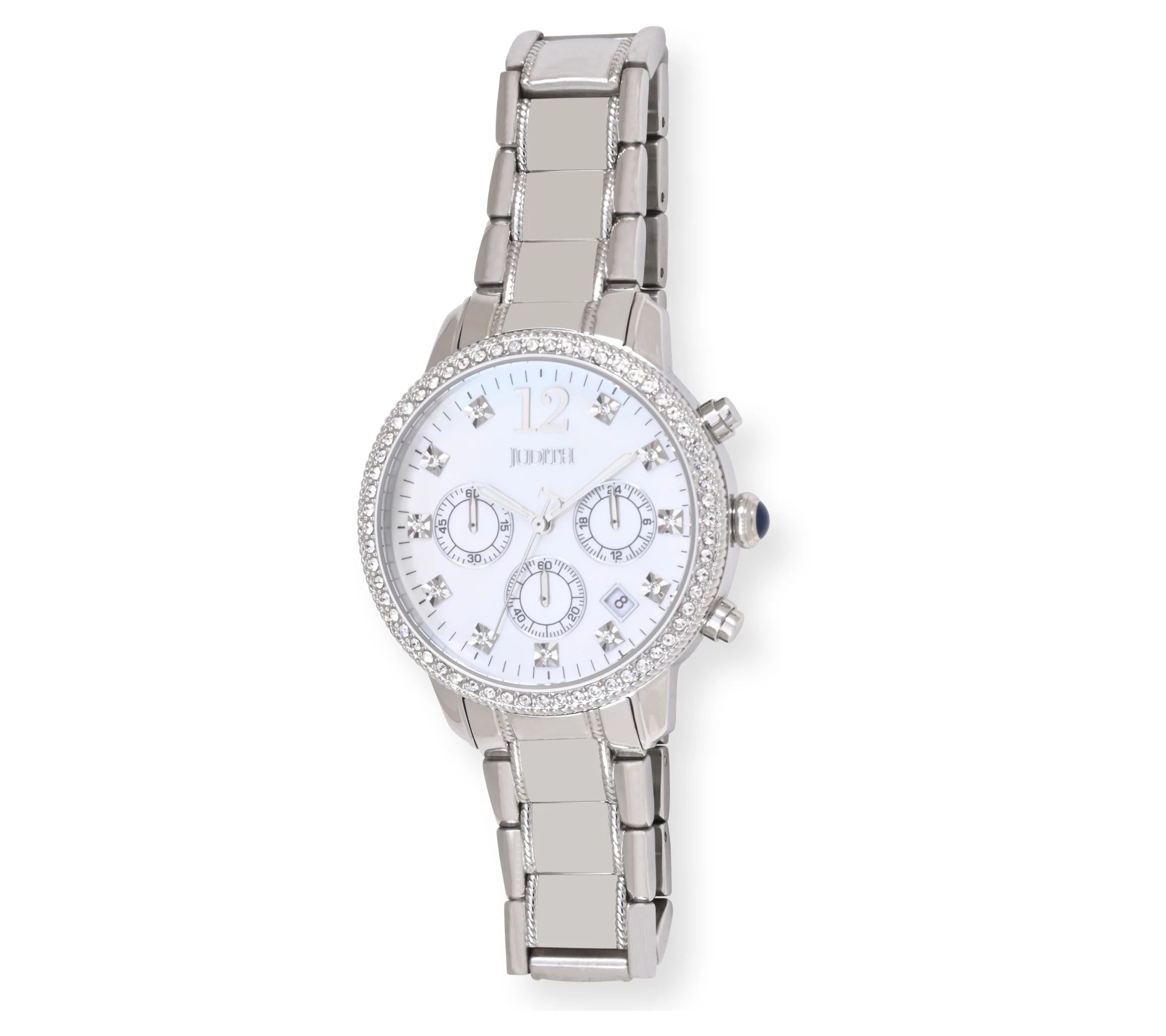 JUDITH Classic Women's Diamonique Etoile Chronograph Watch