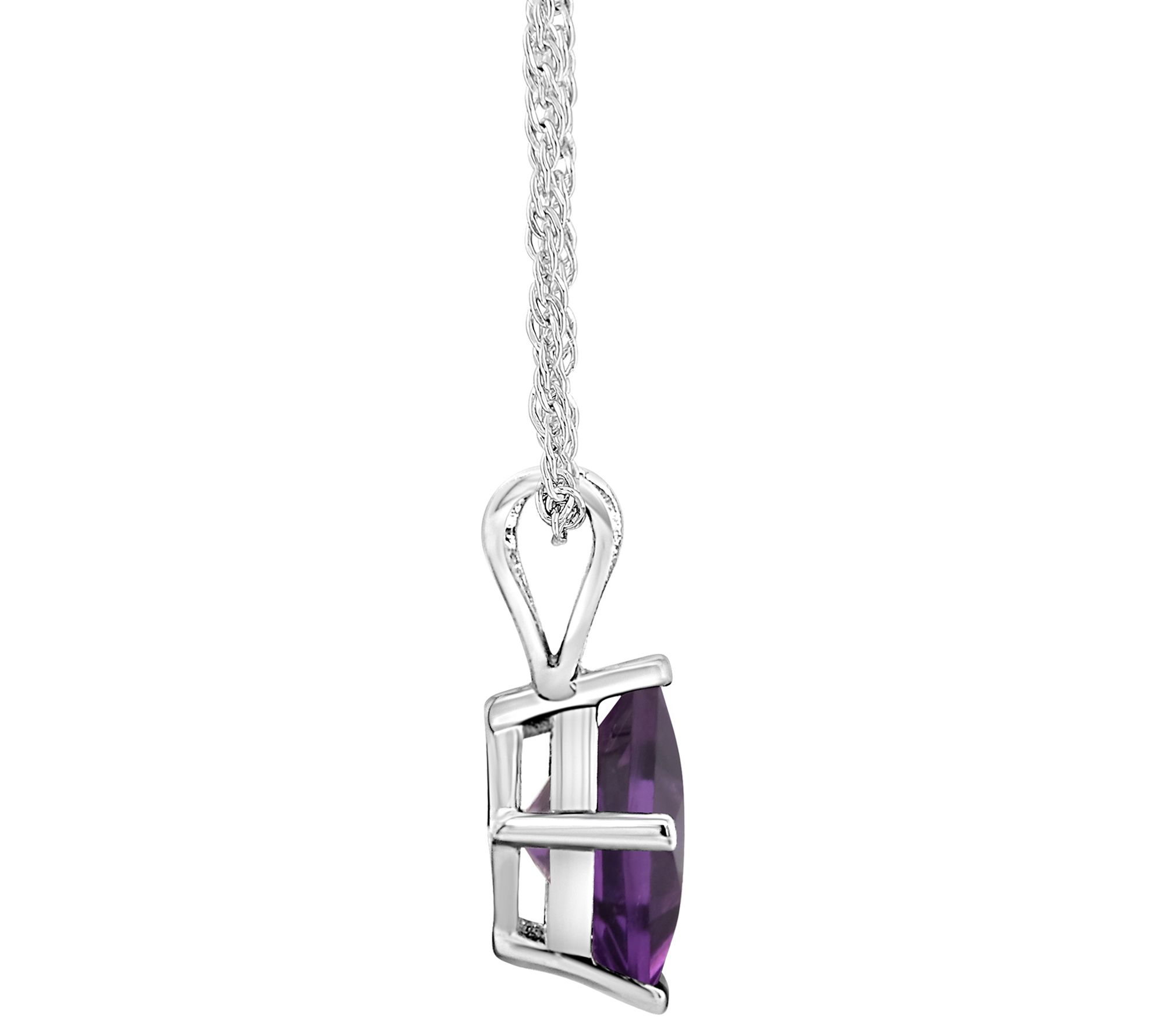 SemiPrecious Gemstone Pendant w/ Chain, Sterling Silver