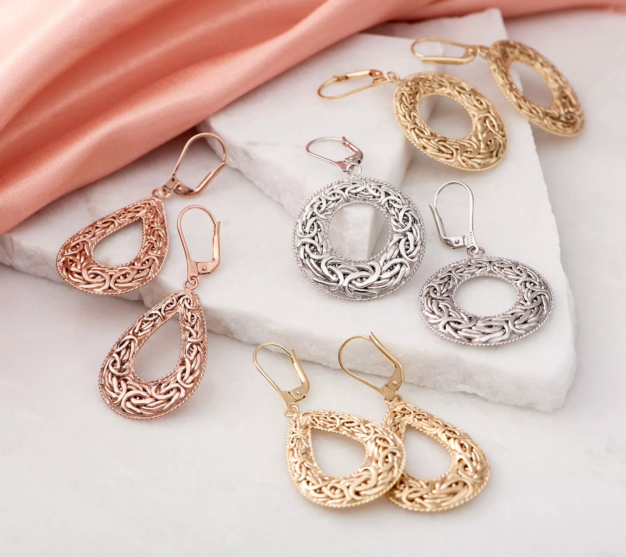 Adorna 14K Gold Byzantine Circle Hoop Earrings